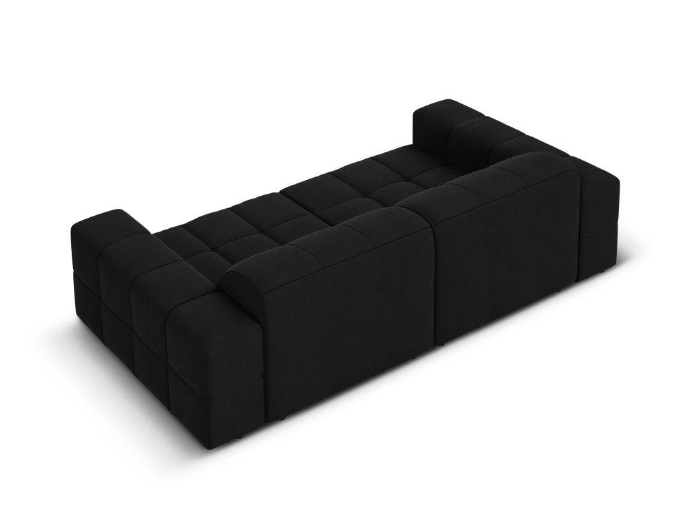 Sofa aksamitna 3-osobowa CHICAGO czarny Cosmopolitan Design Eye on Design