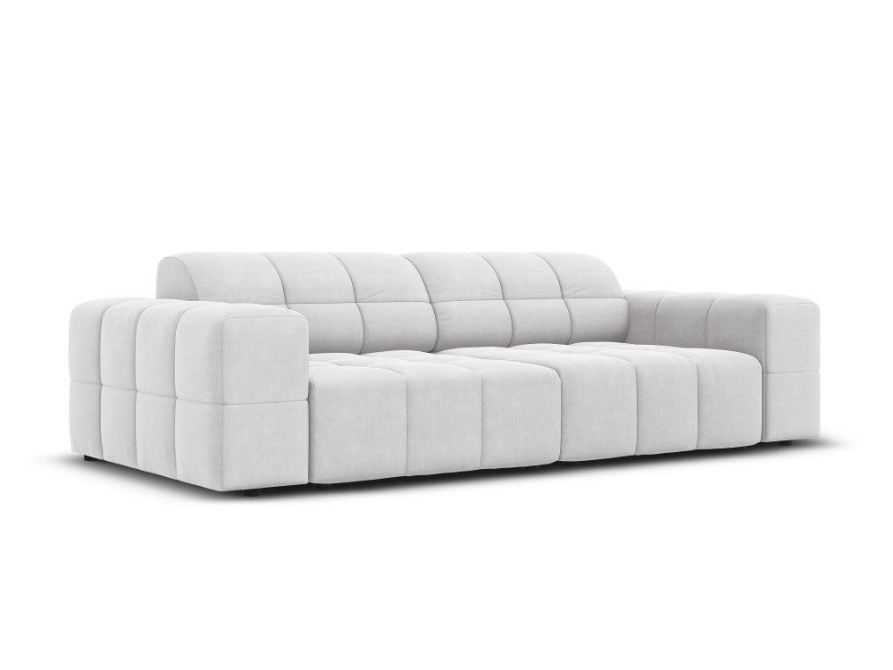 Sofa aksamitna 3-osobowa CHICAGO jasnoszary Cosmopolitan Design Eye on Design