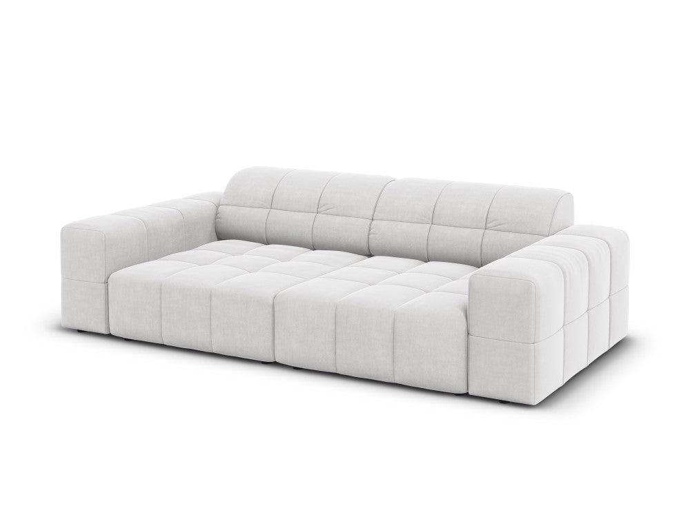 Sofa aksamitna 3-osobowa CHICAGO jasnoszary Cosmopolitan Design Eye on Design