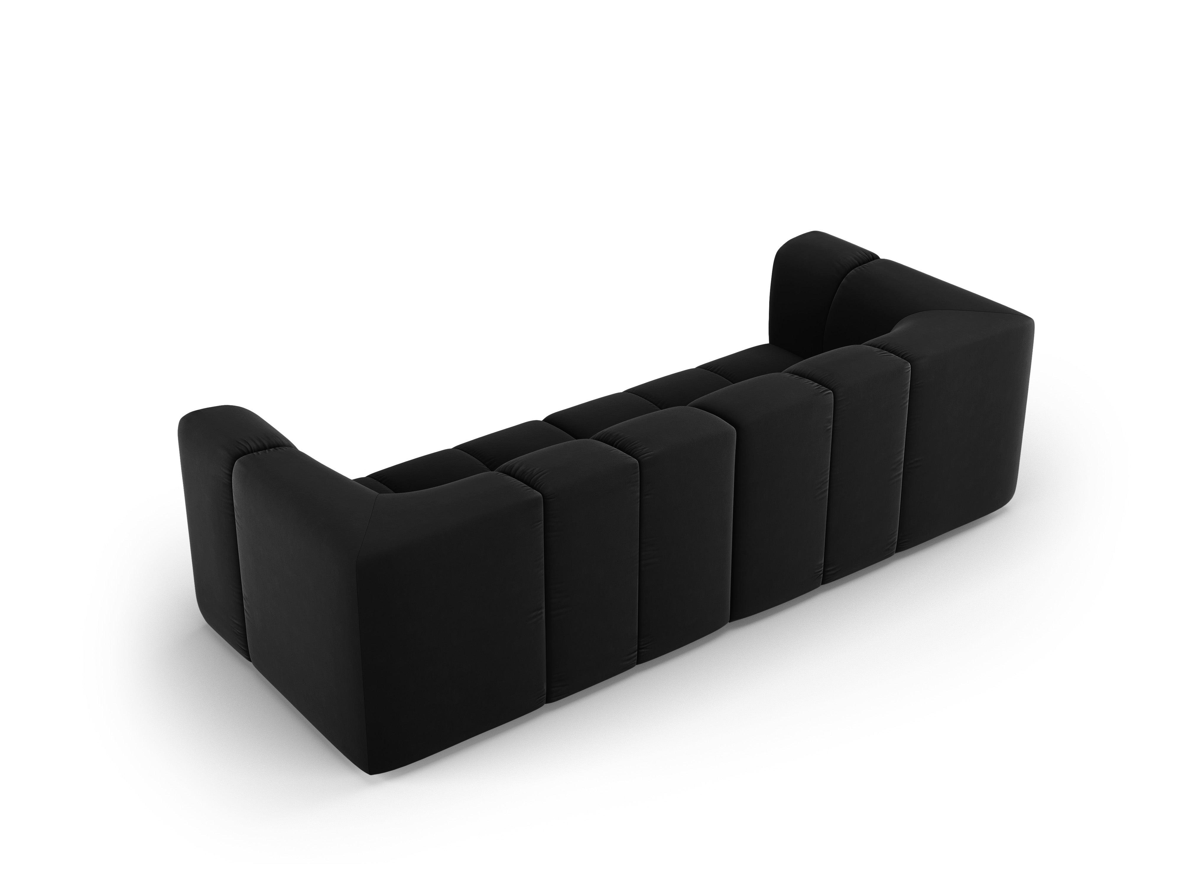 Sofa aksamitna 3-osobowa FRANCESCA czarny Milo Casa Eye on Design