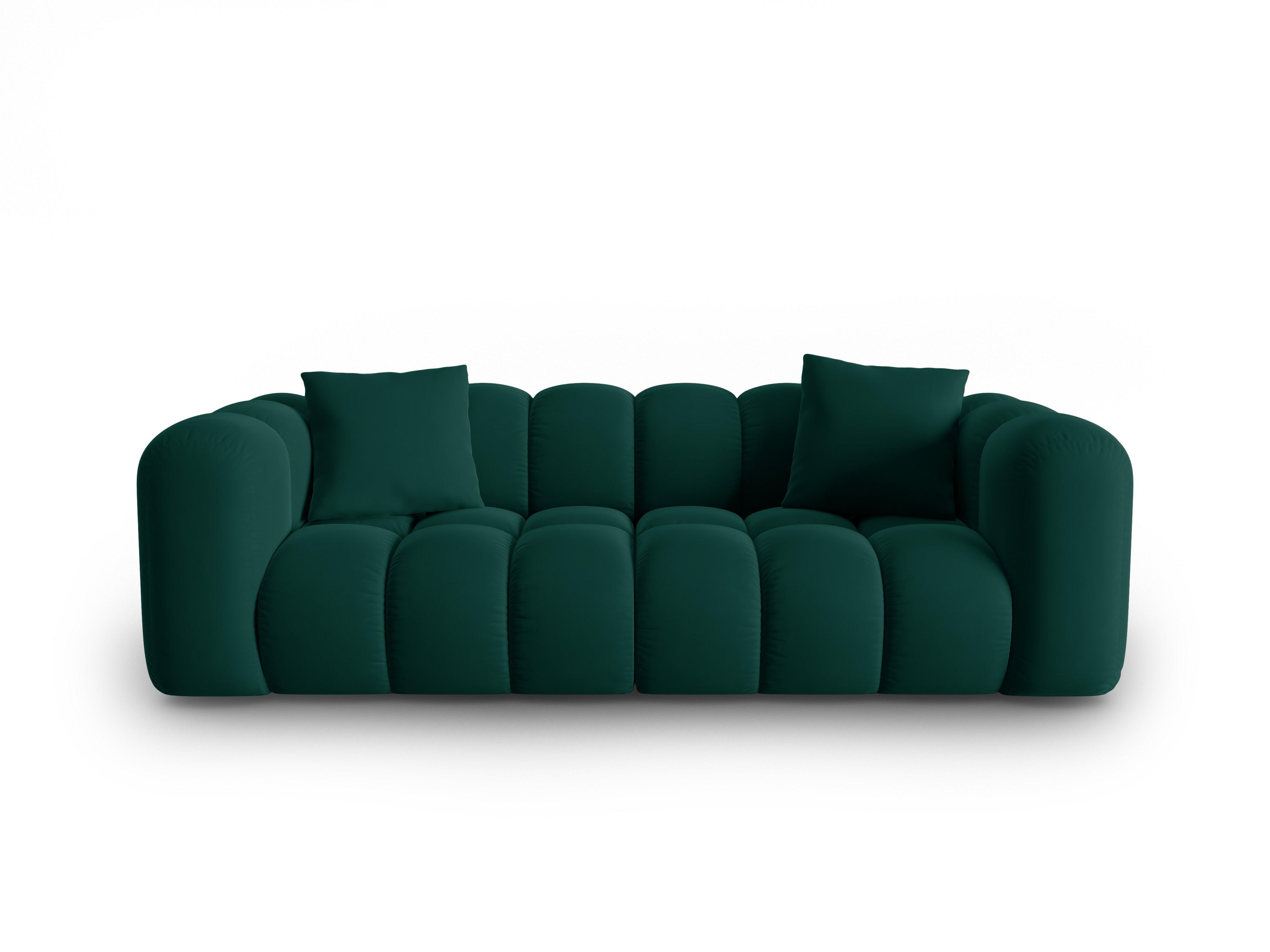 Sofa aksamitna 3-osobowa HALLEY butelkowa zieleń Windsor & Co Eye on Design