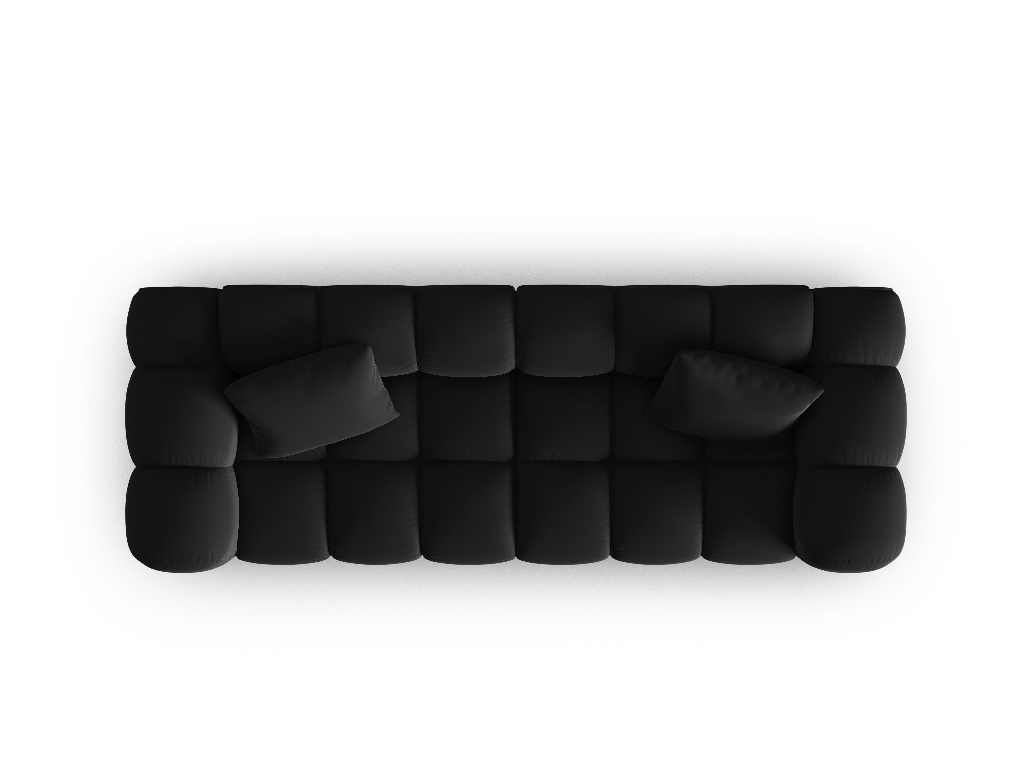 Sofa aksamitna 3-osobowa HALLEY czarny Windsor & Co Eye on Design