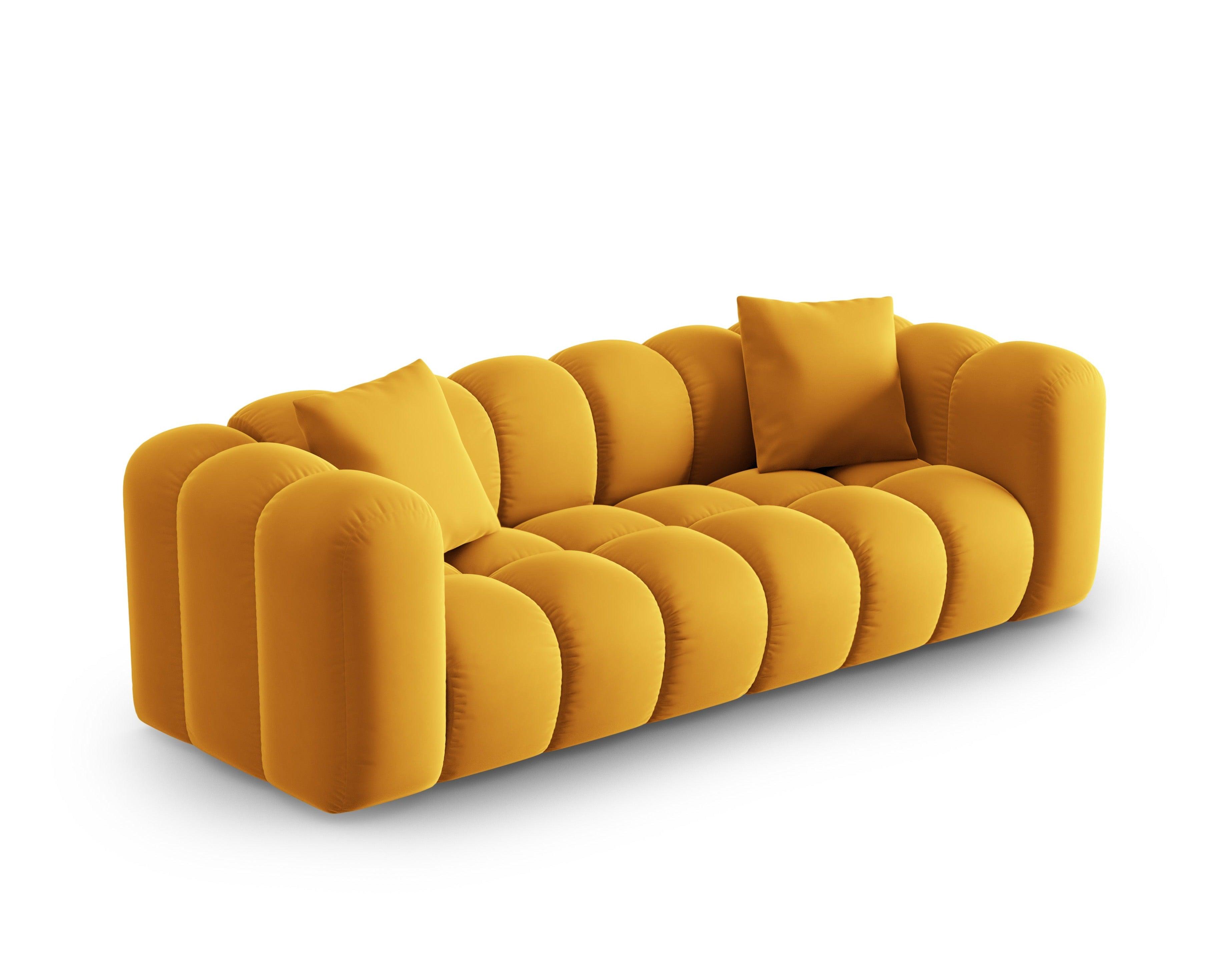 Sofa aksamitna 3-osobowa HALLEY żółty Windsor & Co Eye on Design