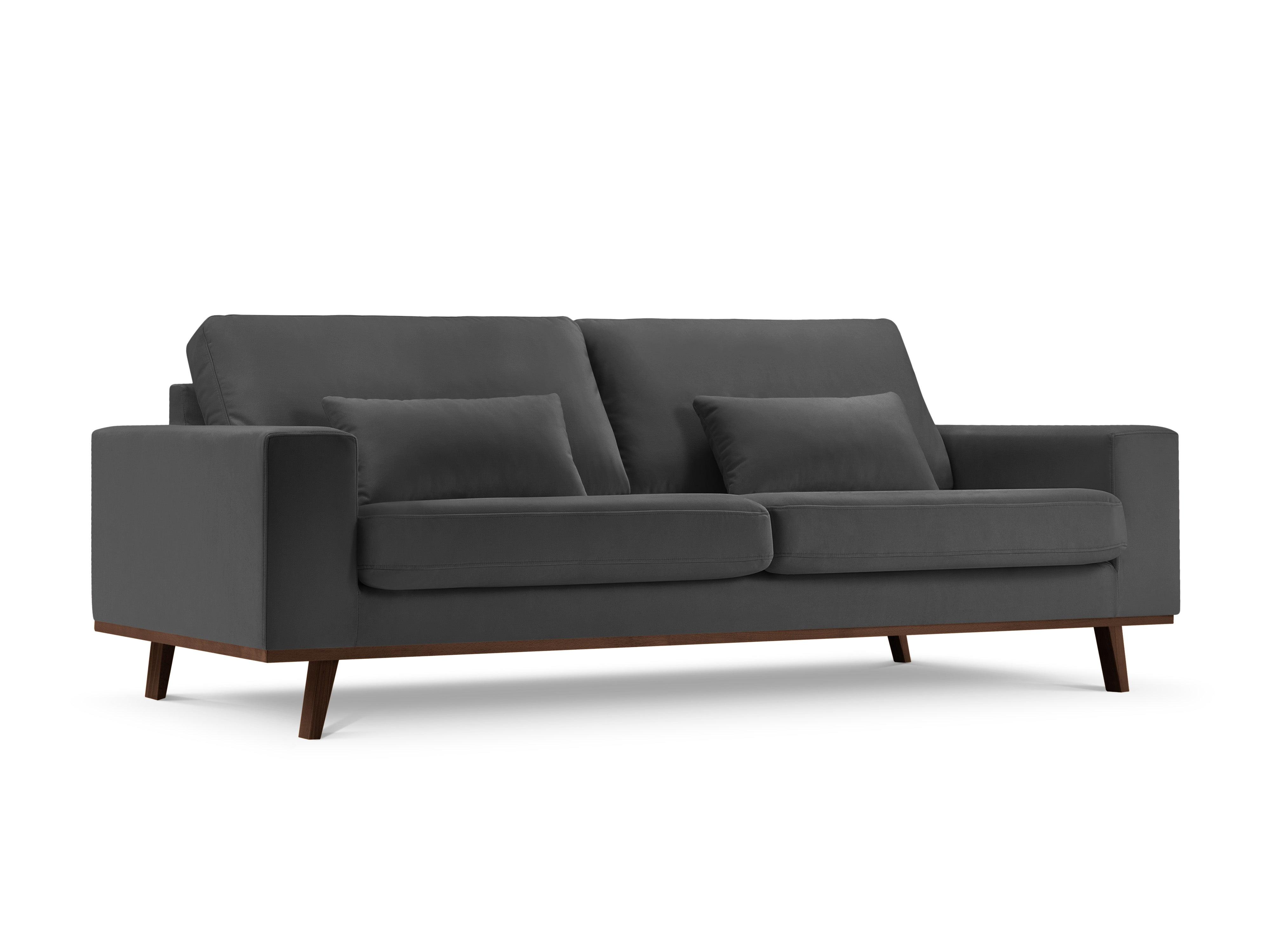Sofa aksamitna 3-osobowa HEBE ciemnoszary Mazzini Sofas Eye on Design