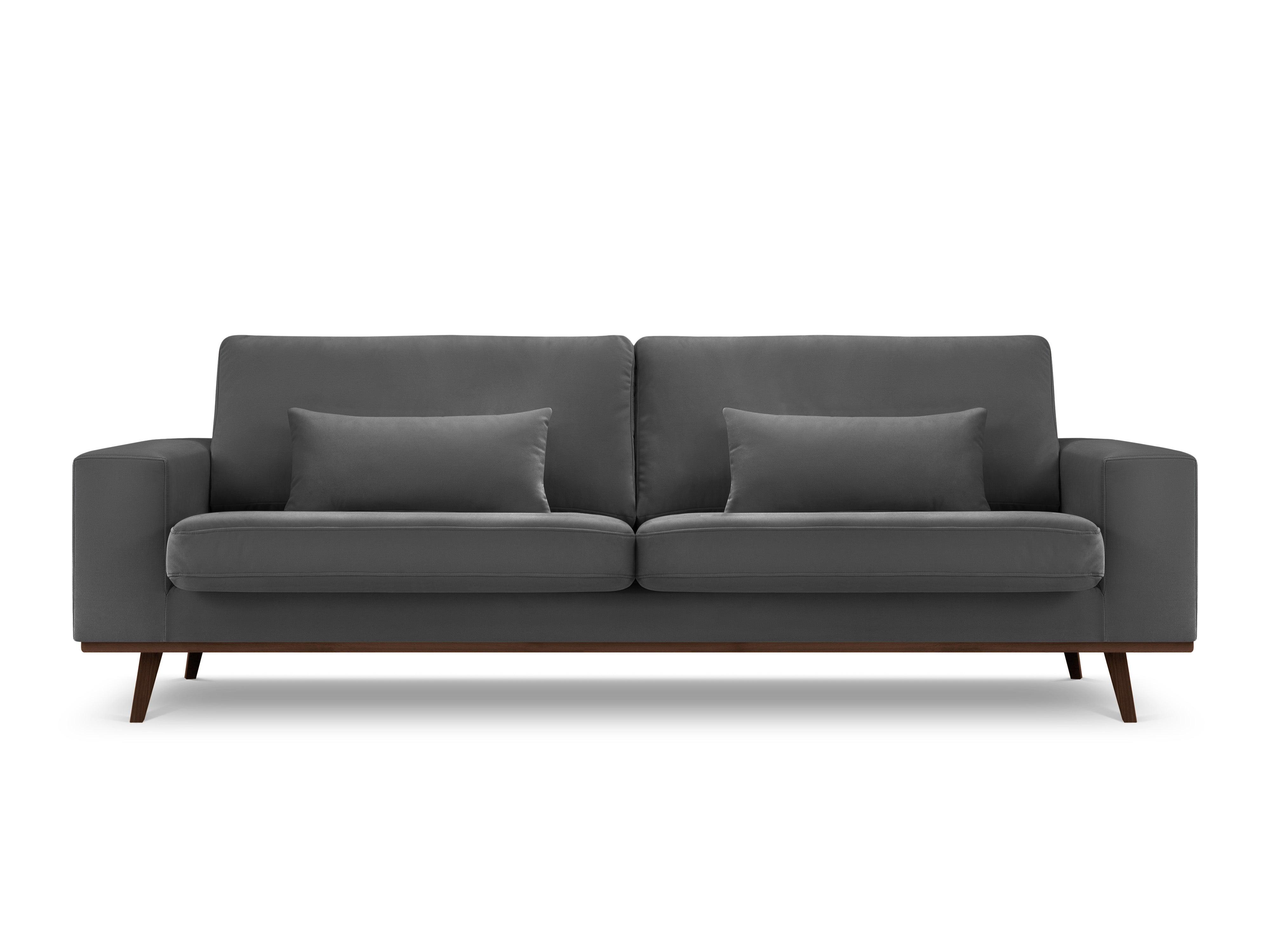 Sofa aksamitna 3-osobowa HEBE ciemnoszary Mazzini Sofas Eye on Design