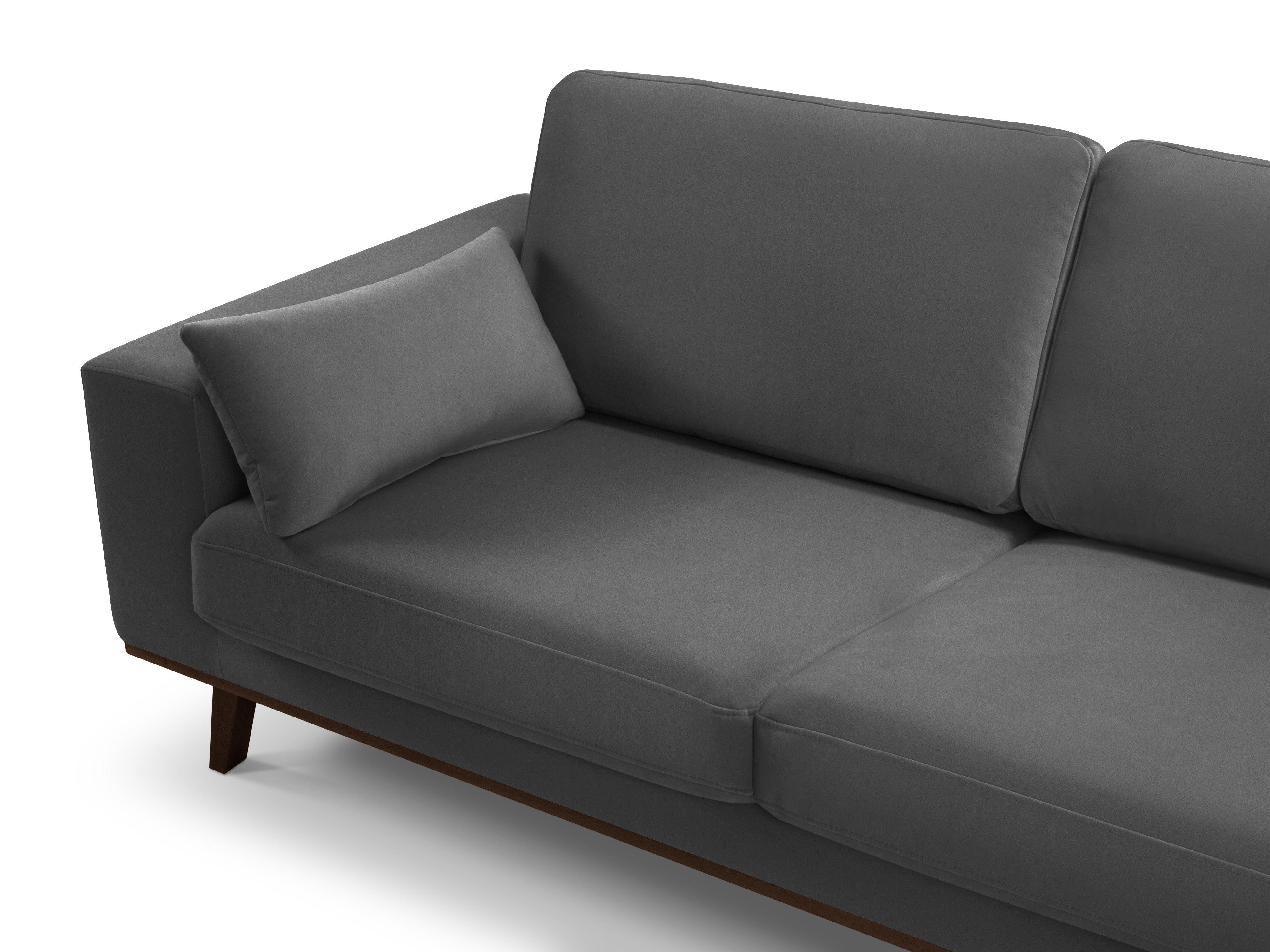 Sofa aksamitna 3-osobowa HEBE ciemnoszary Mazzini Sofas Eye on Design