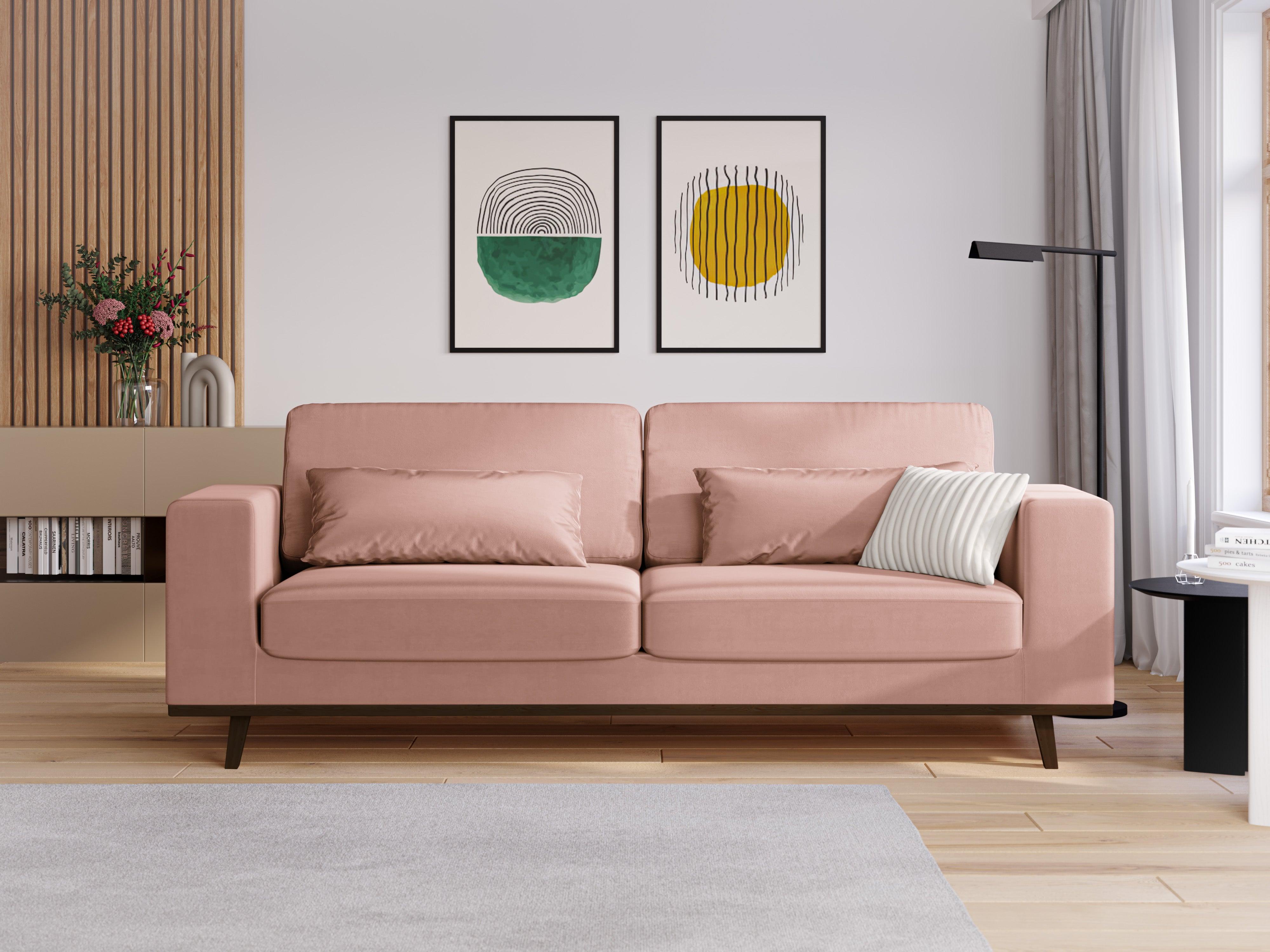 Sofa aksamitna 3-osobowa HEBE różowy Mazzini Sofas Eye on Design