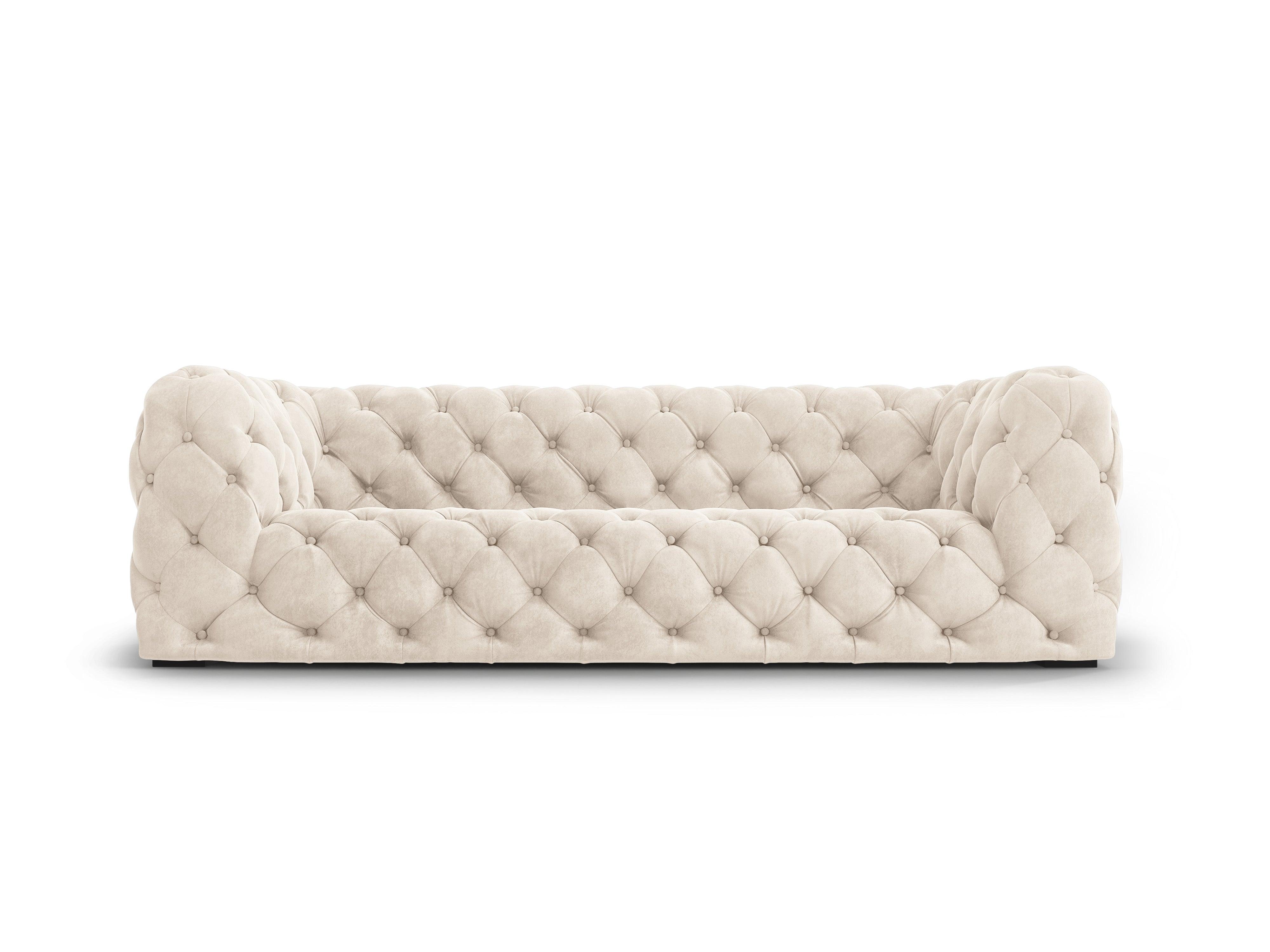 Sofa aksamitna 3-osobowa LOGE jasnobeżowy Windsor & Co Eye on Design