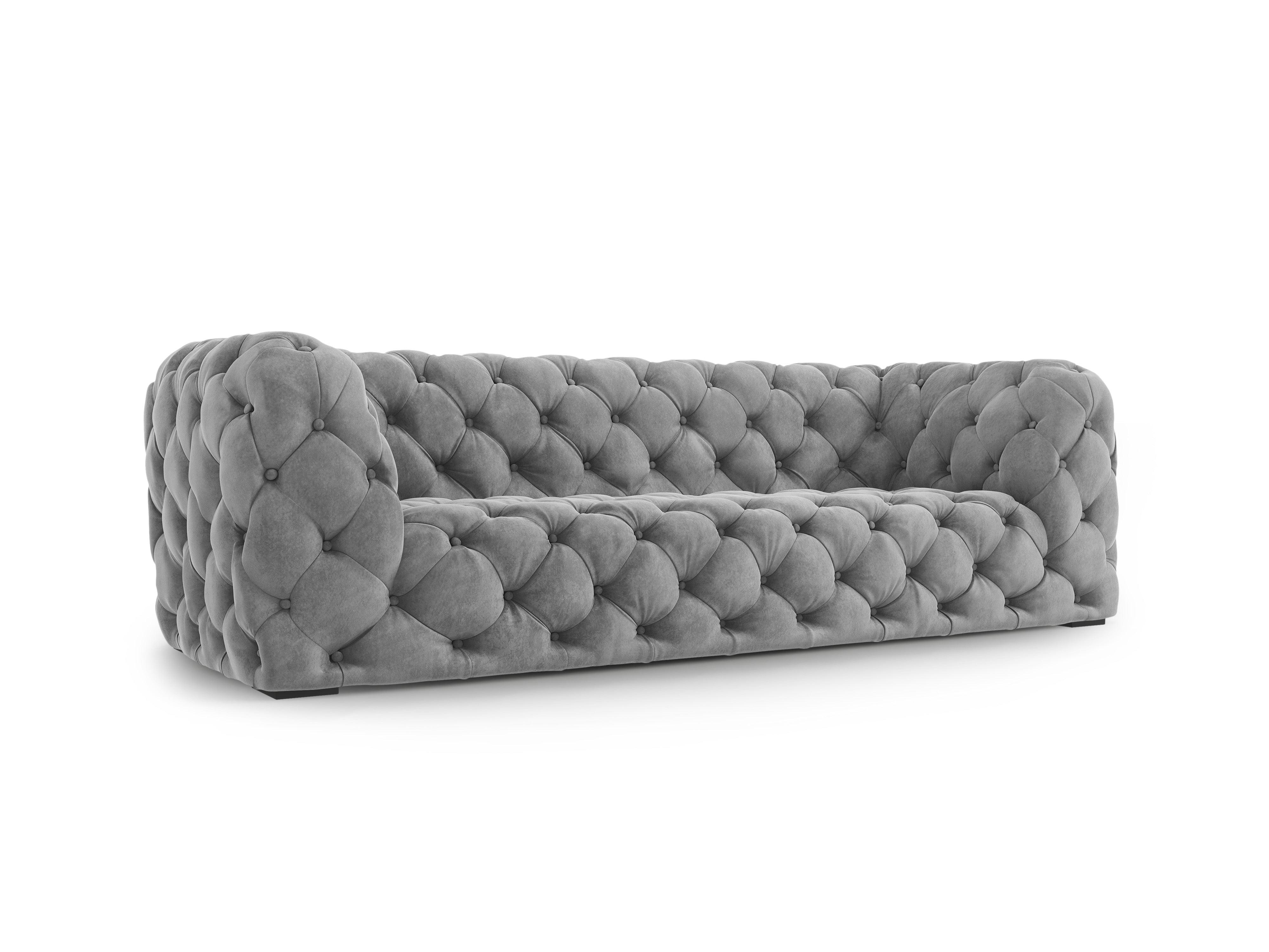 Sofa aksamitna 3-osobowa LOGE szary Windsor & Co Eye on Design