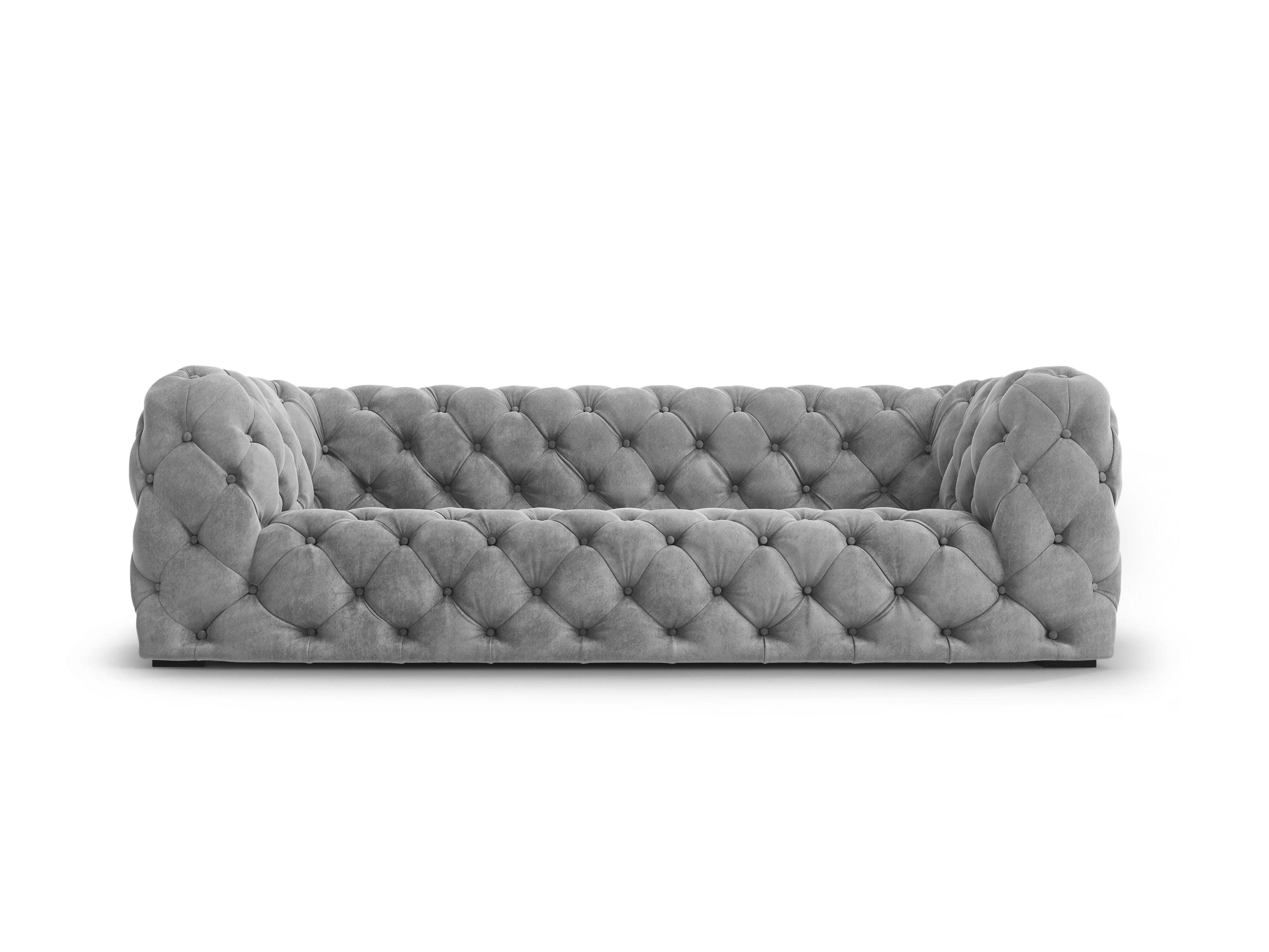 Sofa aksamitna 3-osobowa LOGE szary Windsor & Co Eye on Design