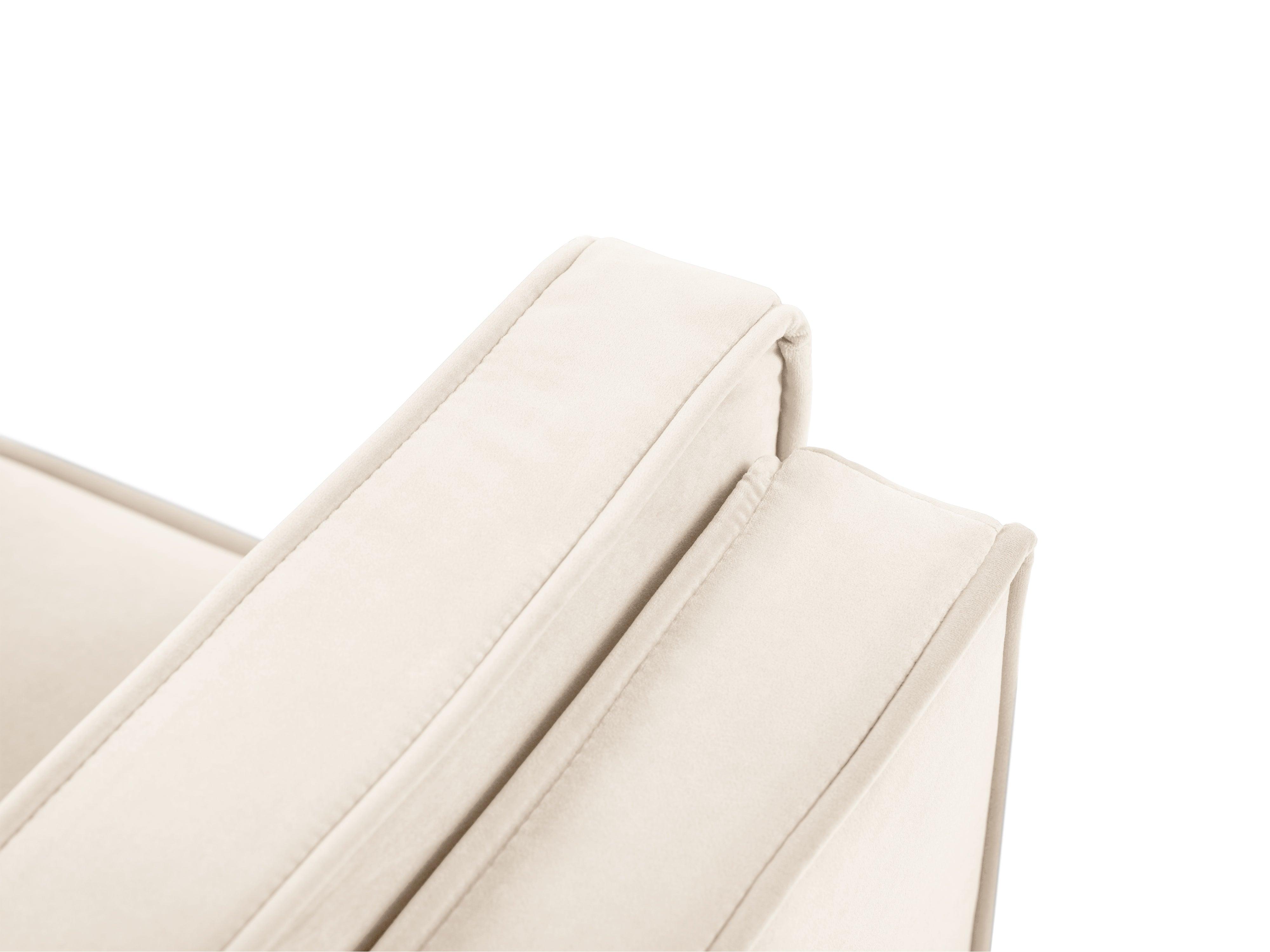 Sofa aksamitna 3-osobowa LUIS beżowy z czarną podstawą Milo Casa Eye on Design