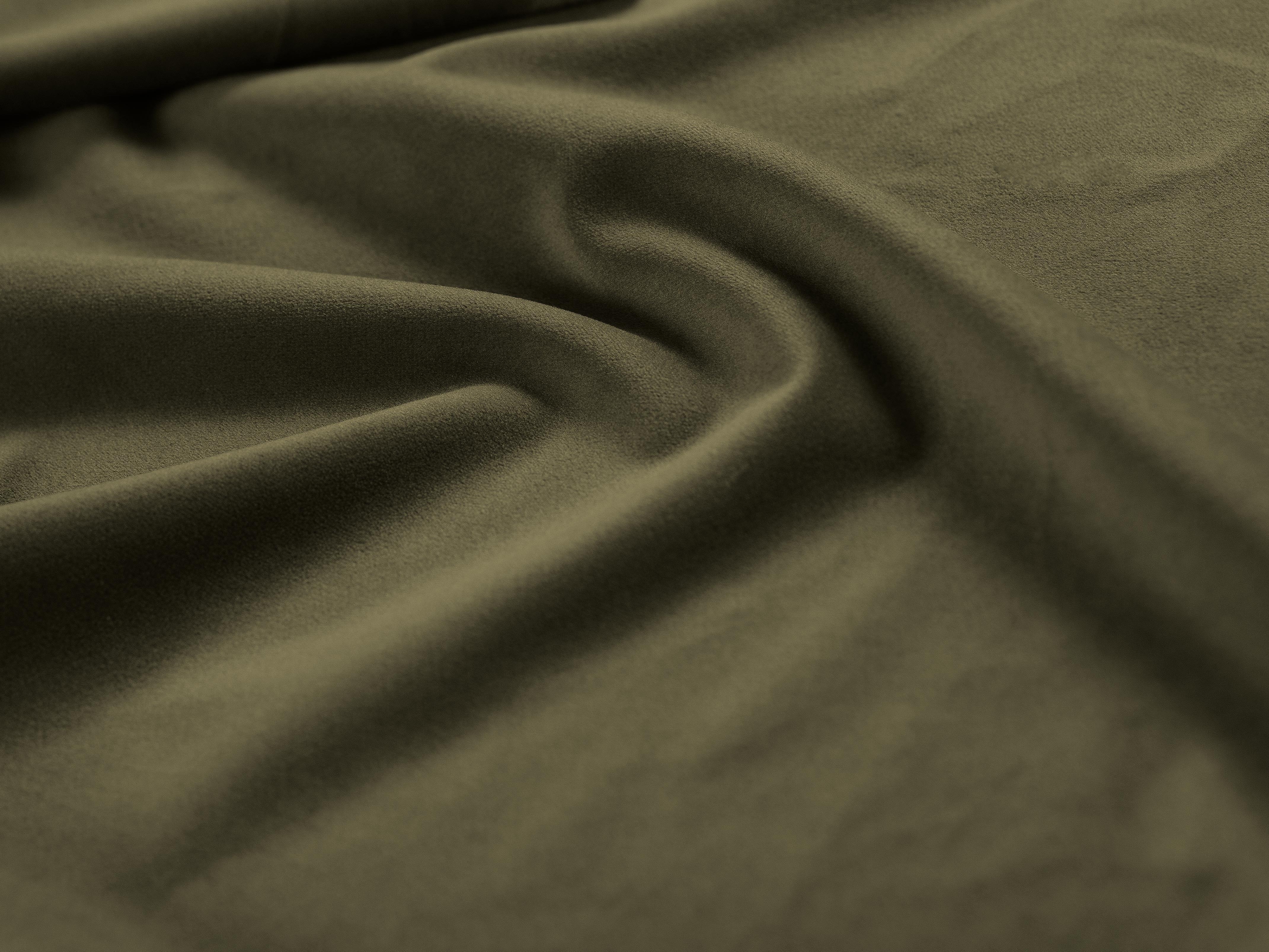 Sofa aksamitna 3-osobowa MADARA zielony ze złotą podstawą Mazzini Sofas Eye on Design