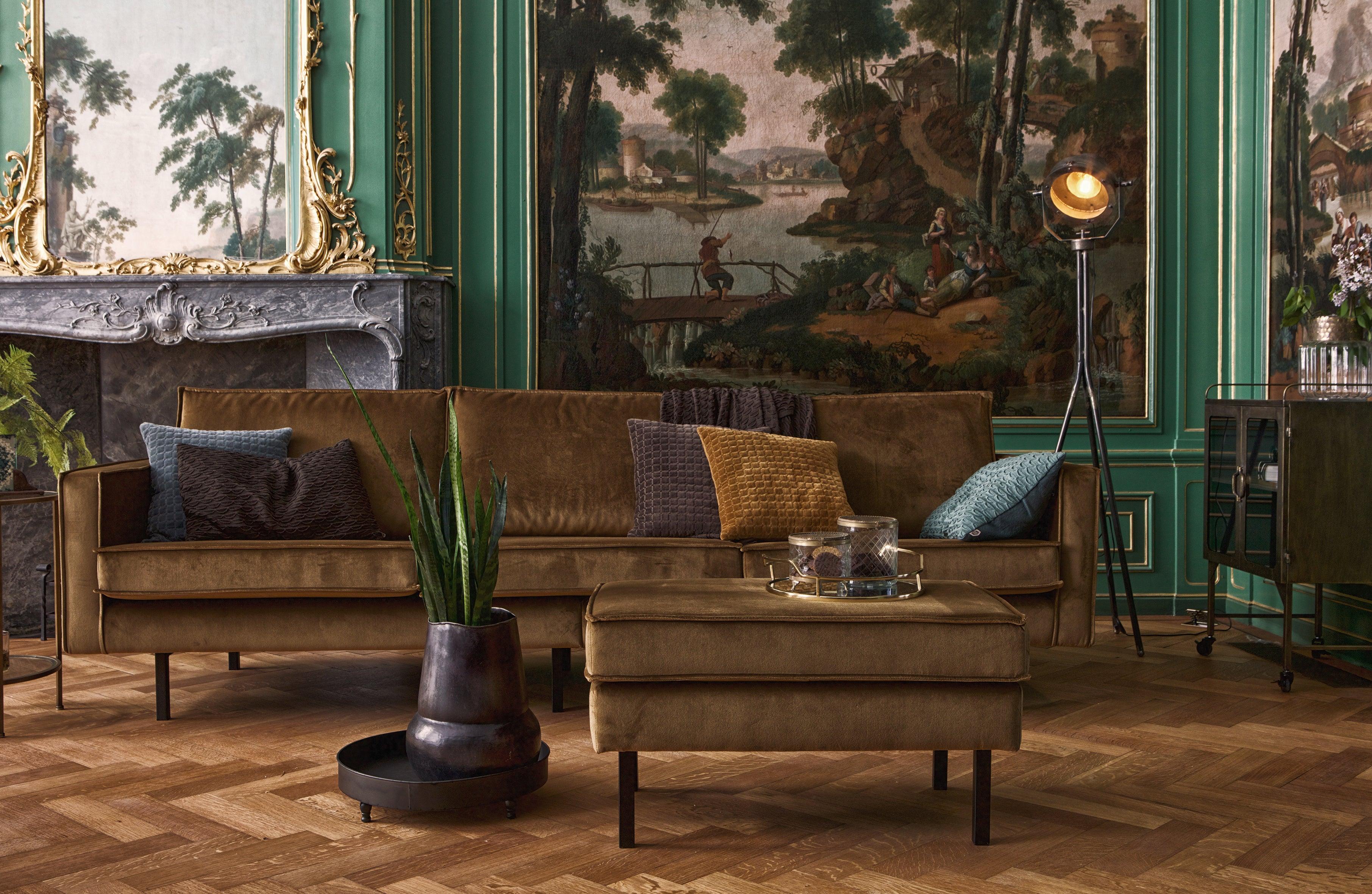 Sofa aksamitna 3-osobowa RODEO miodowy Be Pure Eye on Design