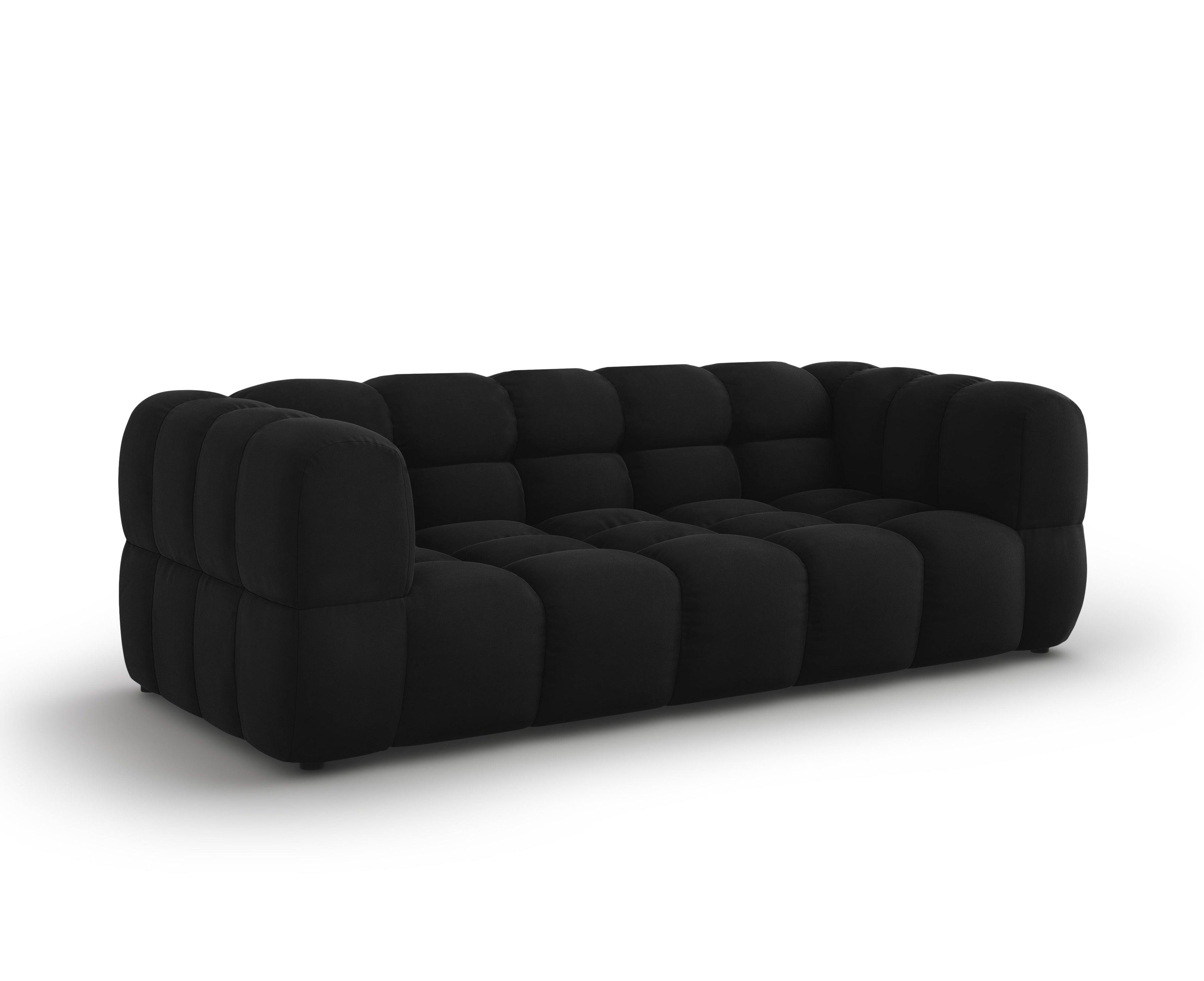 Sofa aksamitna 3-osobowa SKY czarny Cosmopolitan Design Eye on Design