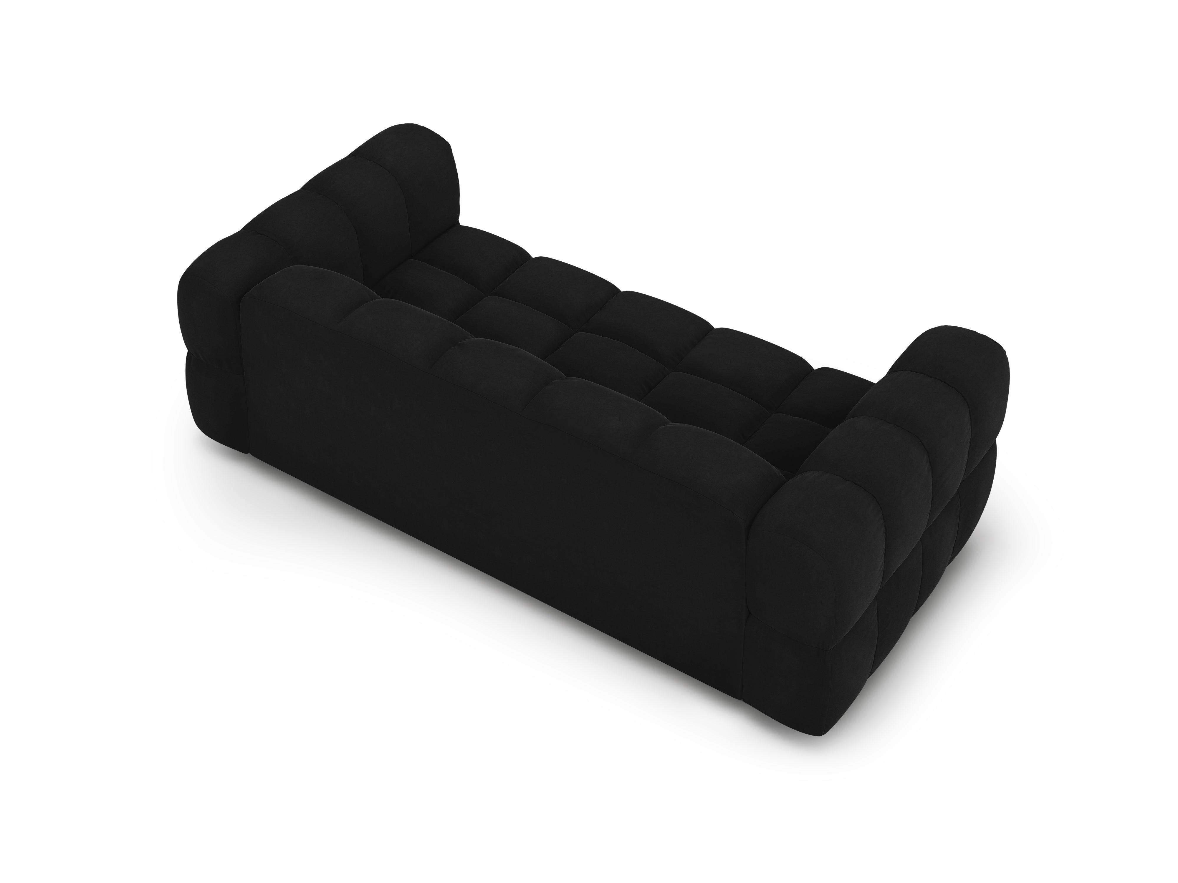 Sofa aksamitna 3-osobowa SKY czarny Cosmopolitan Design Eye on Design
