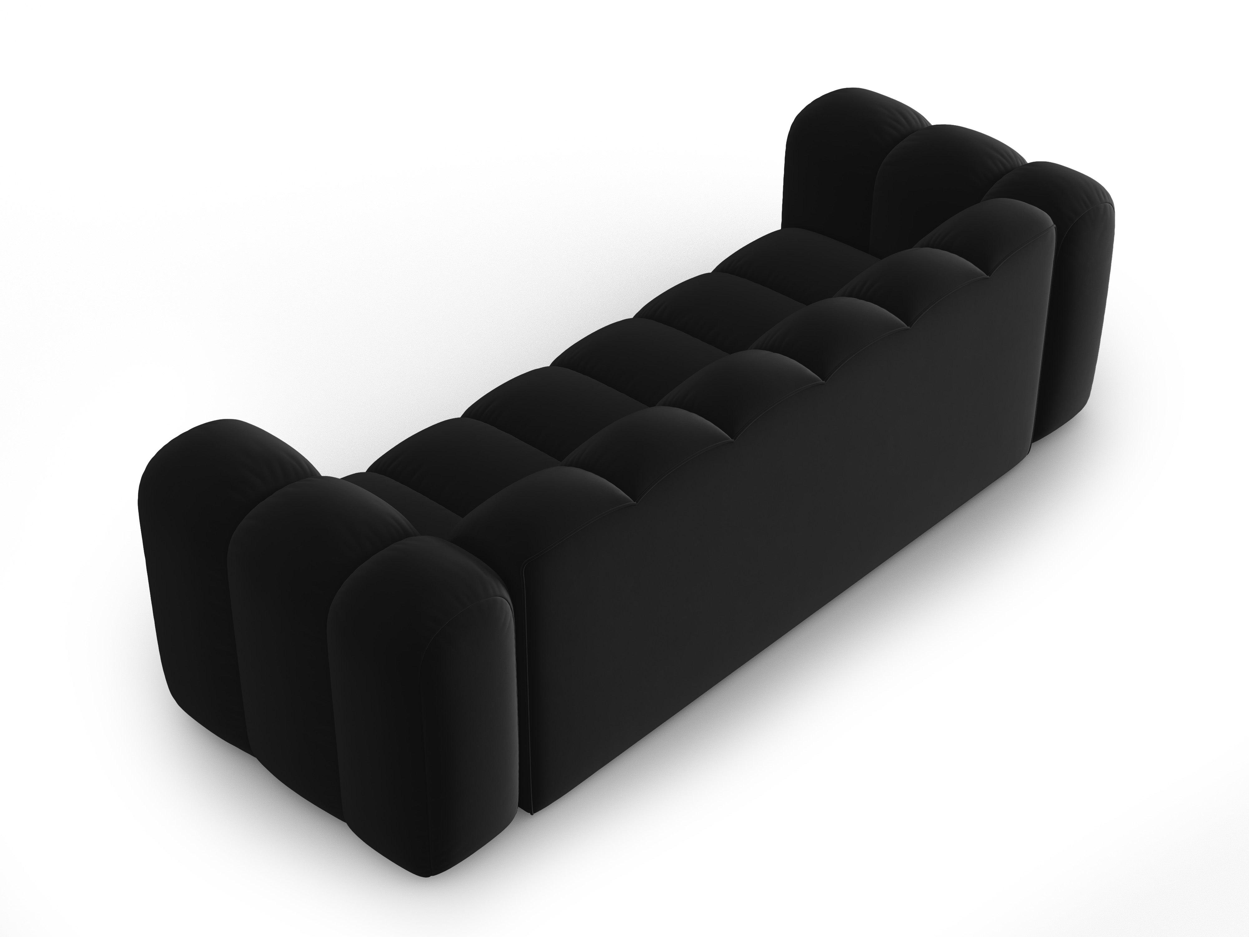 Sofa aksamitna 3-osobowa SKYLER czarny Interieurs 86 Eye on Design