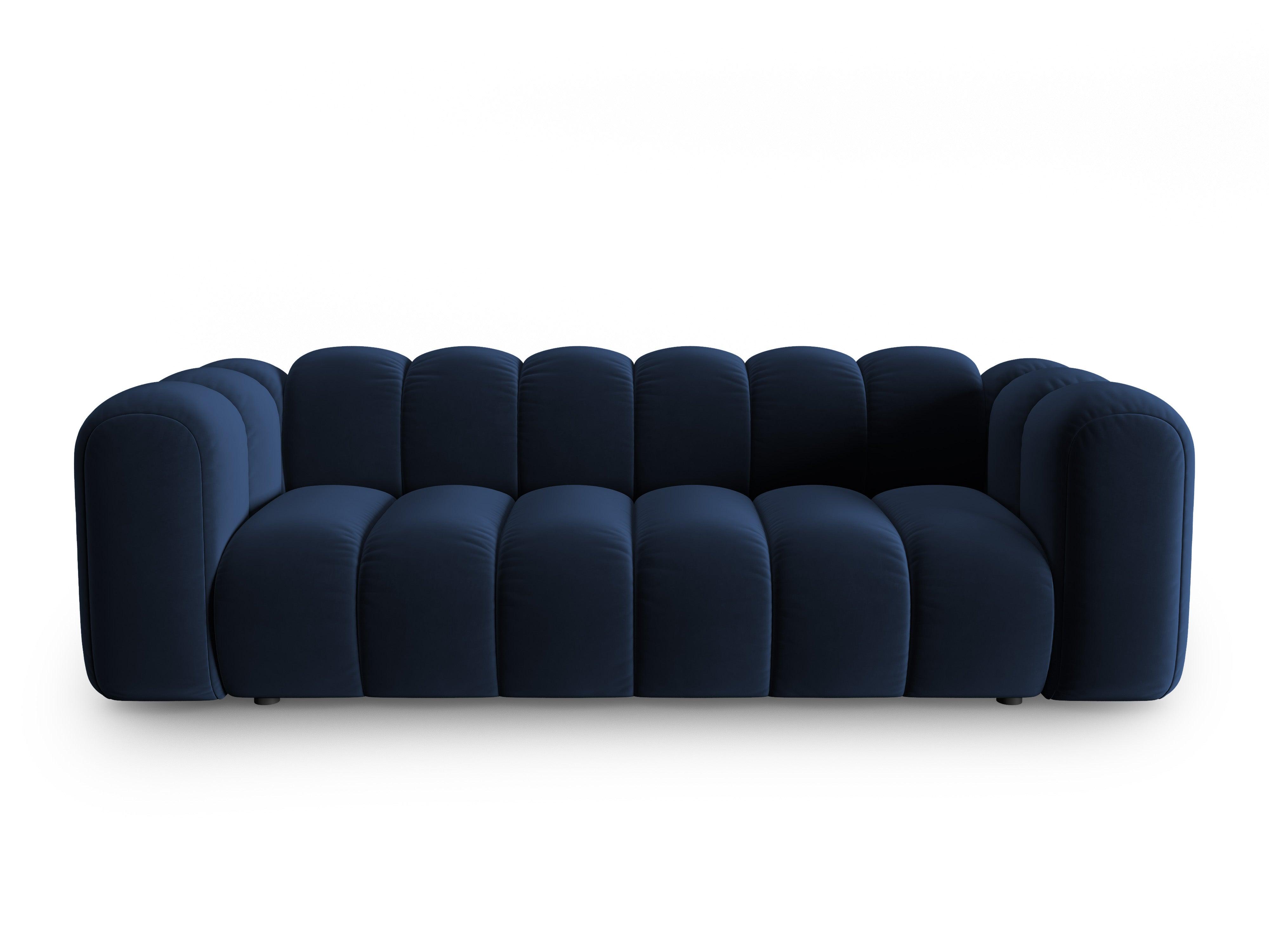 Sofa aksamitna 3-osobowa SKYLER granatowy Interieurs 86 Eye on Design