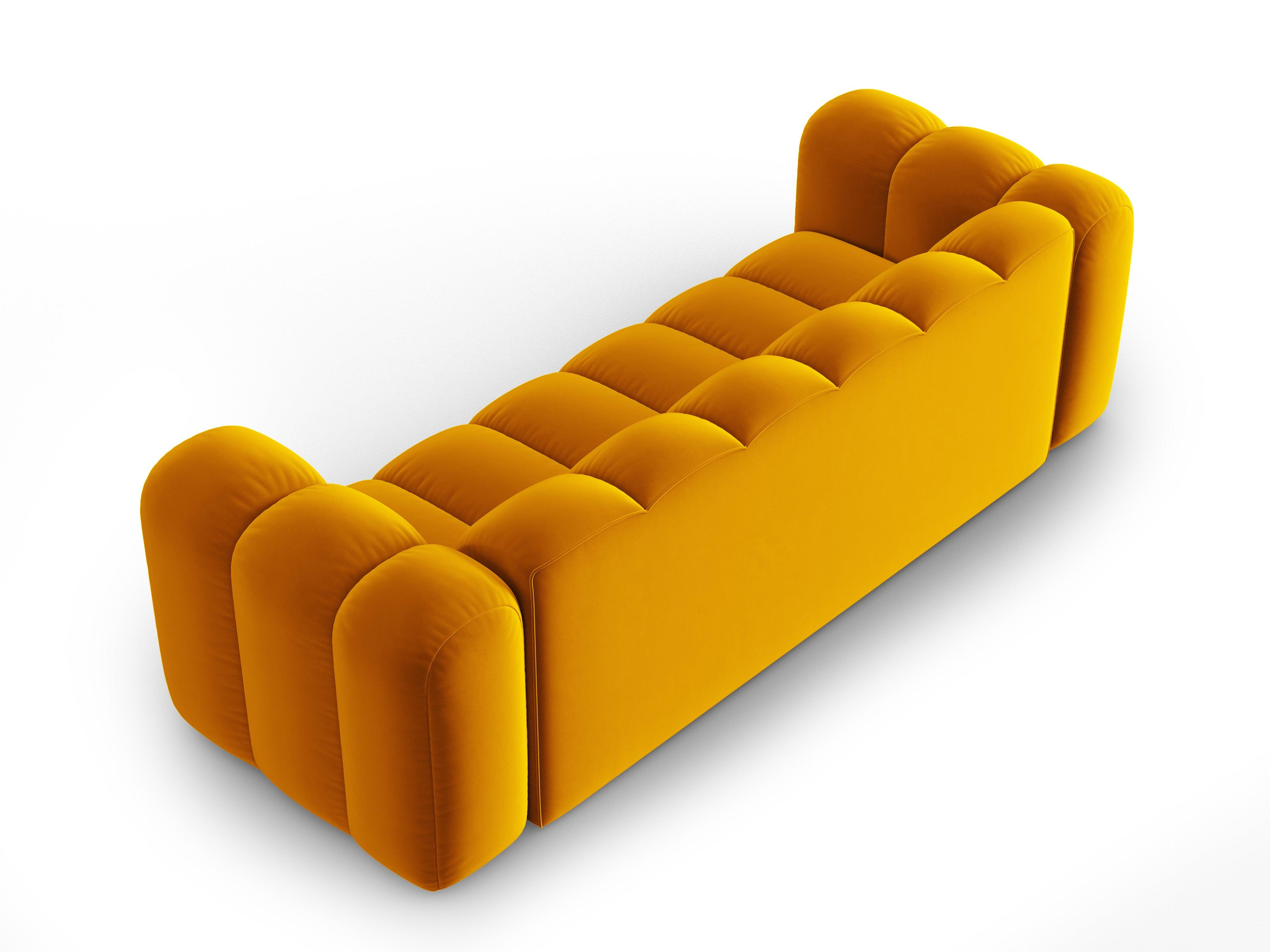 Sofa aksamitna 3-osobowa SKYLER musztardowy Interieurs 86 Eye on Design