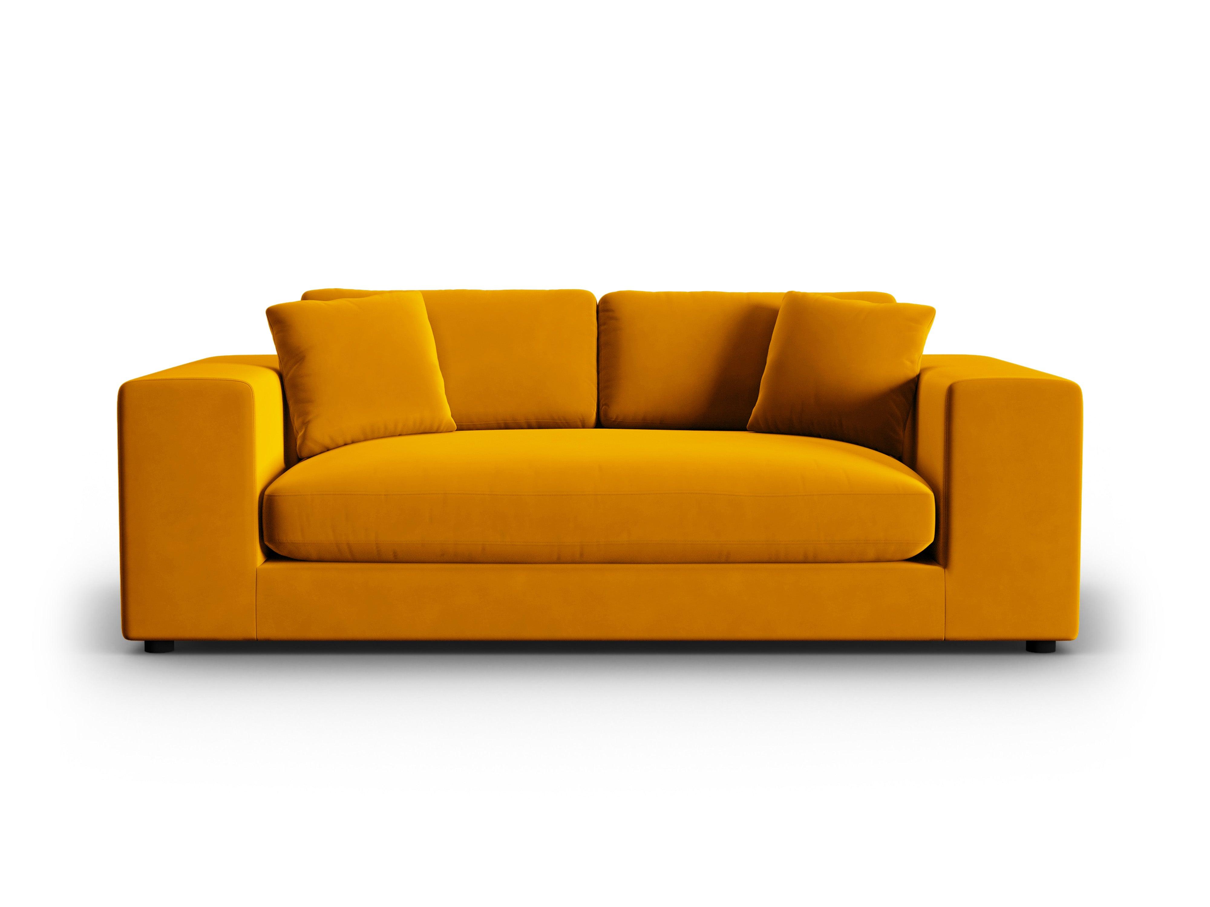 Sofa aksamitna 3-osobowa TENDANCE musztardowy CXL by Christian Lacroix Eye on Design