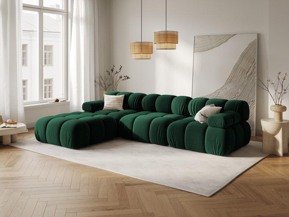 Sofa aksamitna 3-osobowa TROPEA butelkowa zieleń Milo Casa Eye on Design