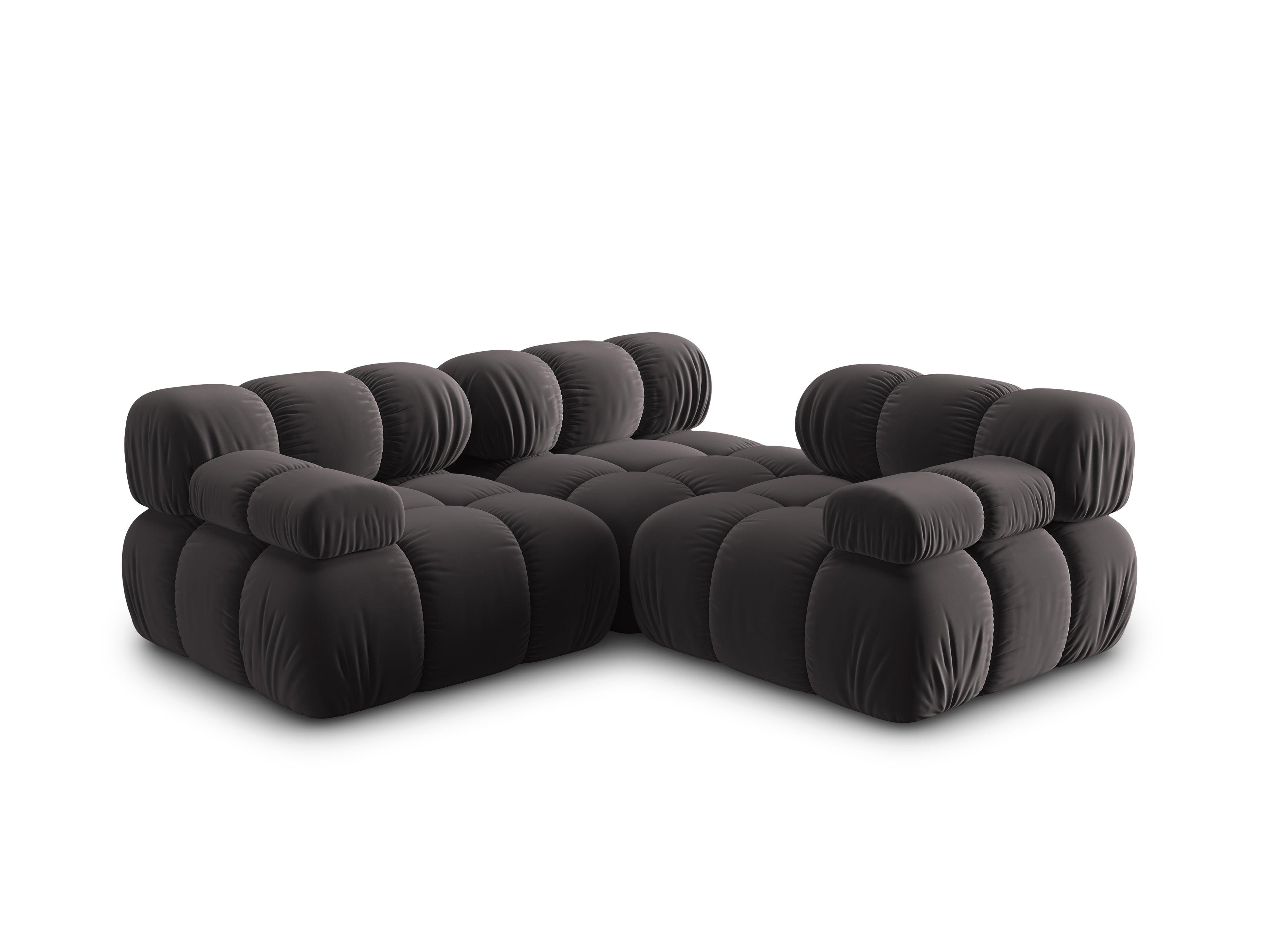 Sofa aksamitna 3-osobowa TROPEA ciemnoszary Milo Casa Eye on Design