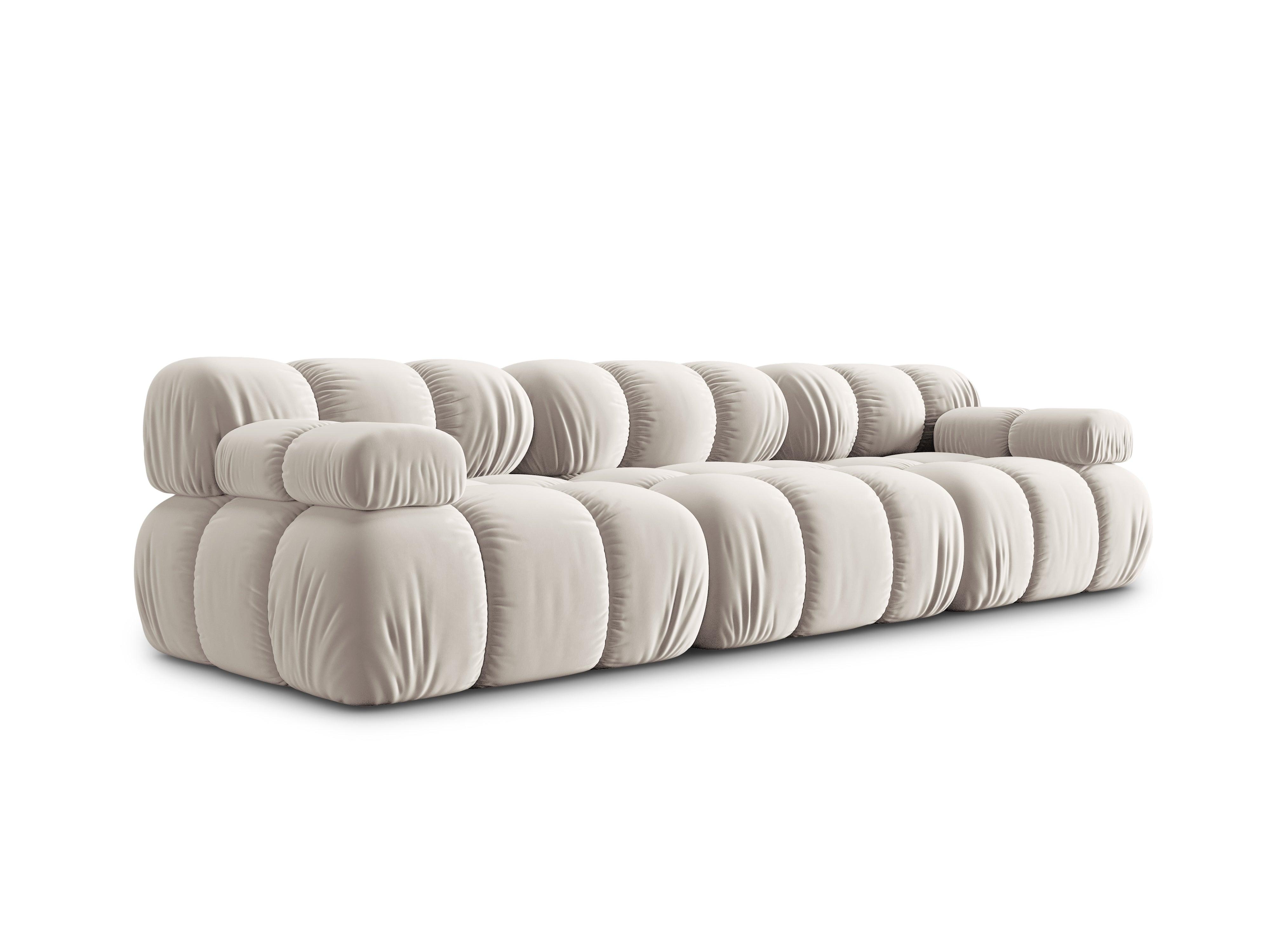 Sofa aksamitna 3-osobowa TROPEA jasnobeżowy Milo Casa Eye on Design