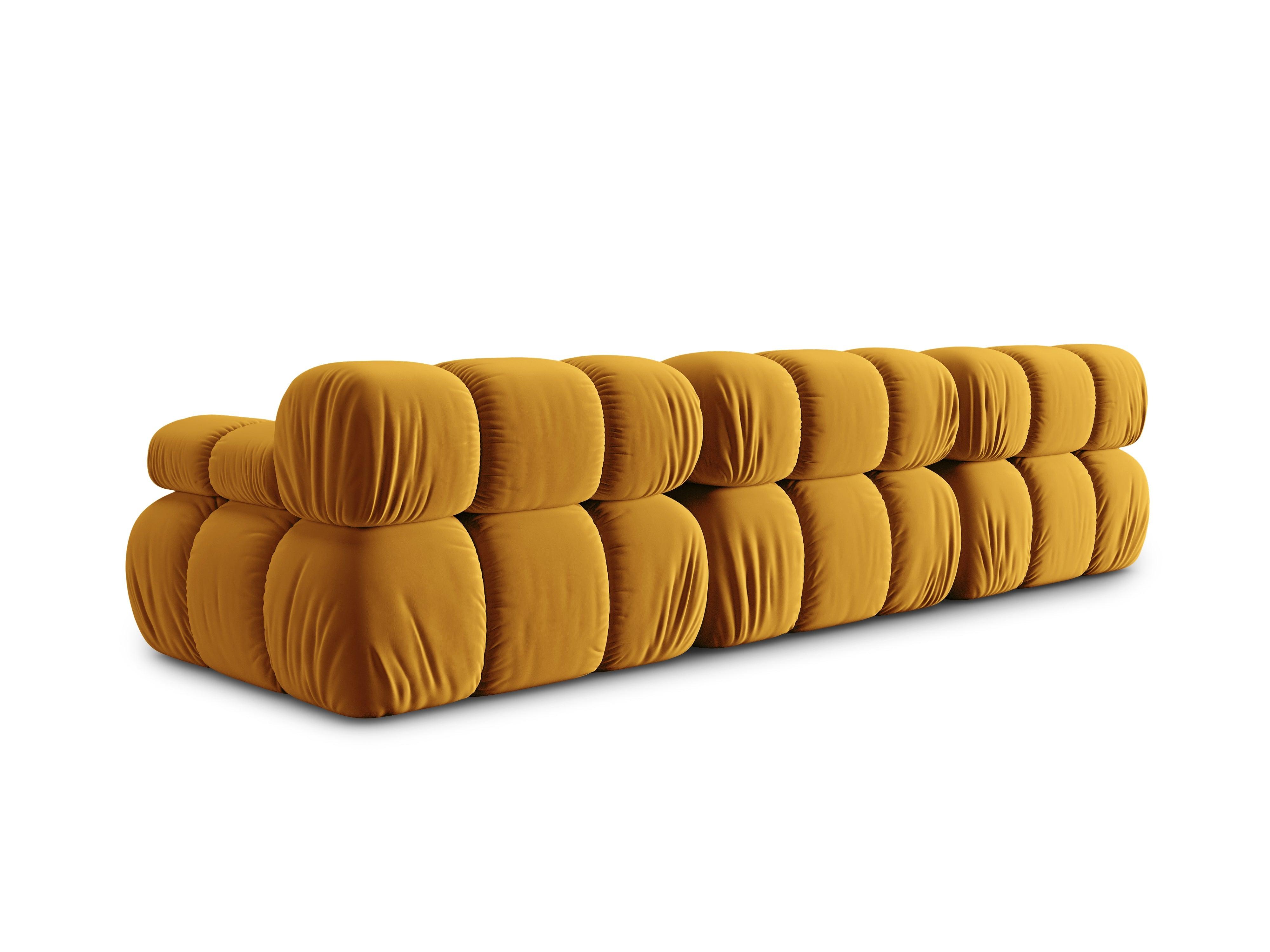 Sofa aksamitna 3-osobowa TROPEA musztardowy Milo Casa Eye on Design