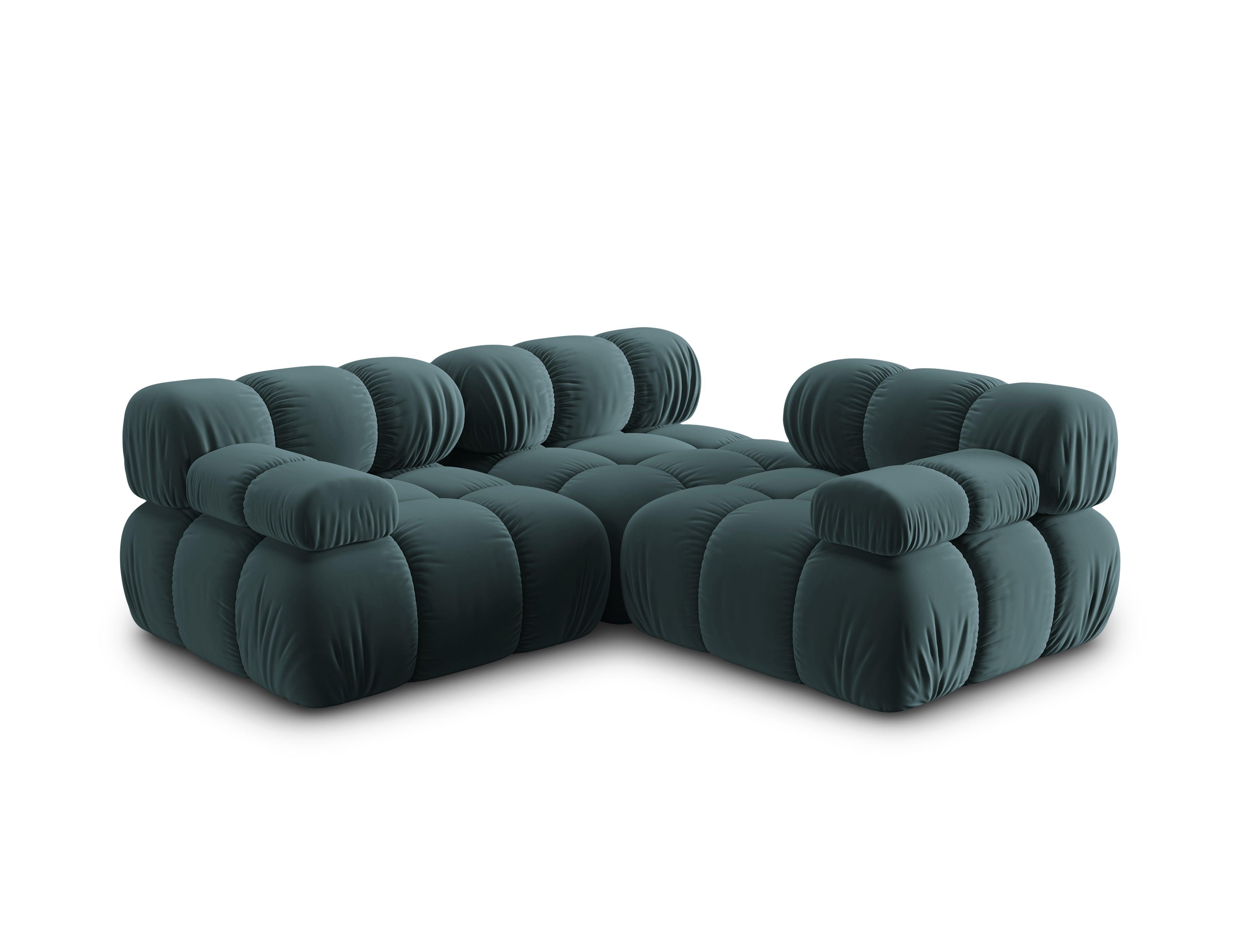 Sofa aksamitna 3-osobowa TROPEA petrol Milo Casa Eye on Design