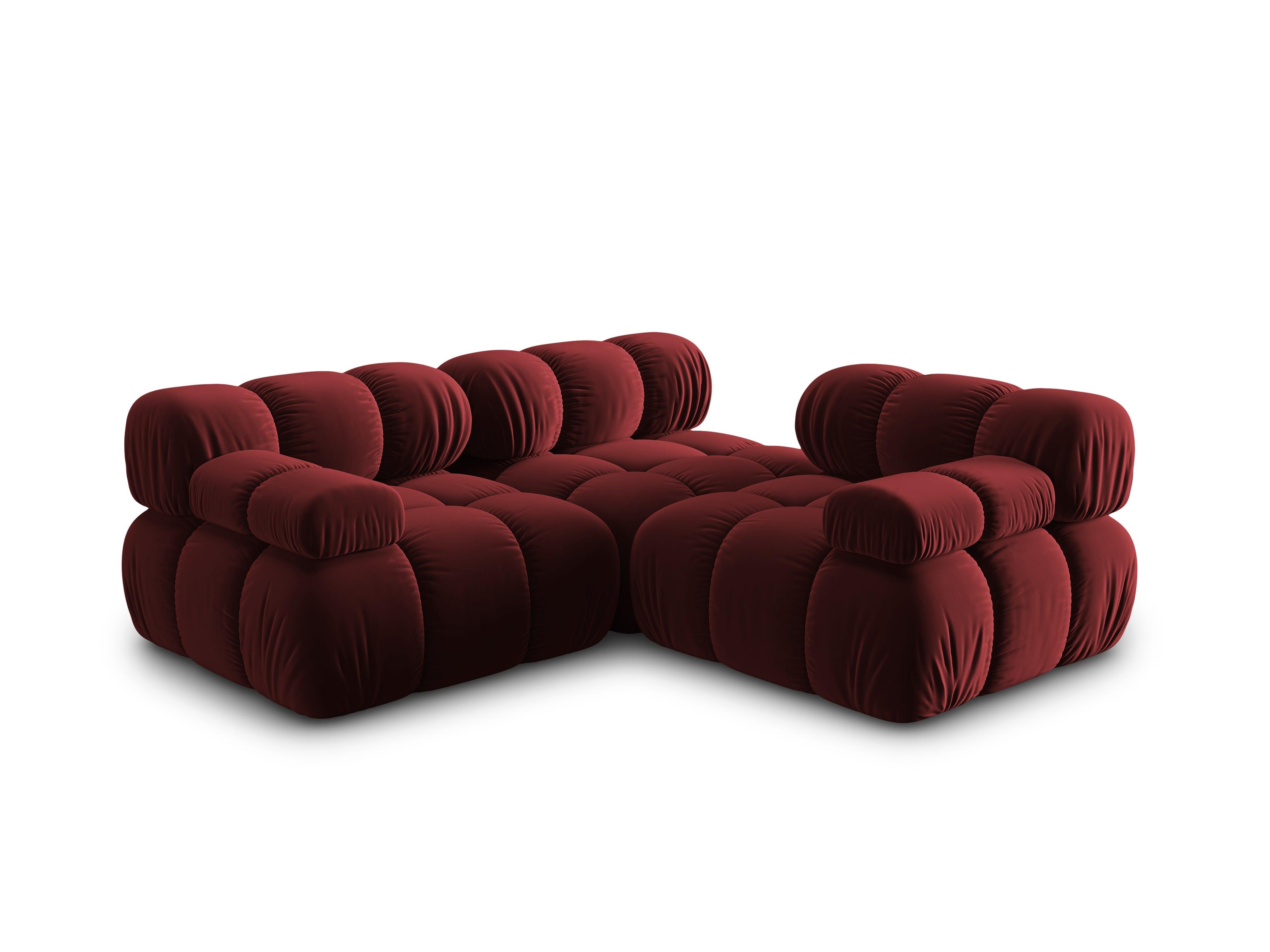 Sofa aksamitna 3-osobowa TROPEA rubinowy Milo Casa Eye on Design