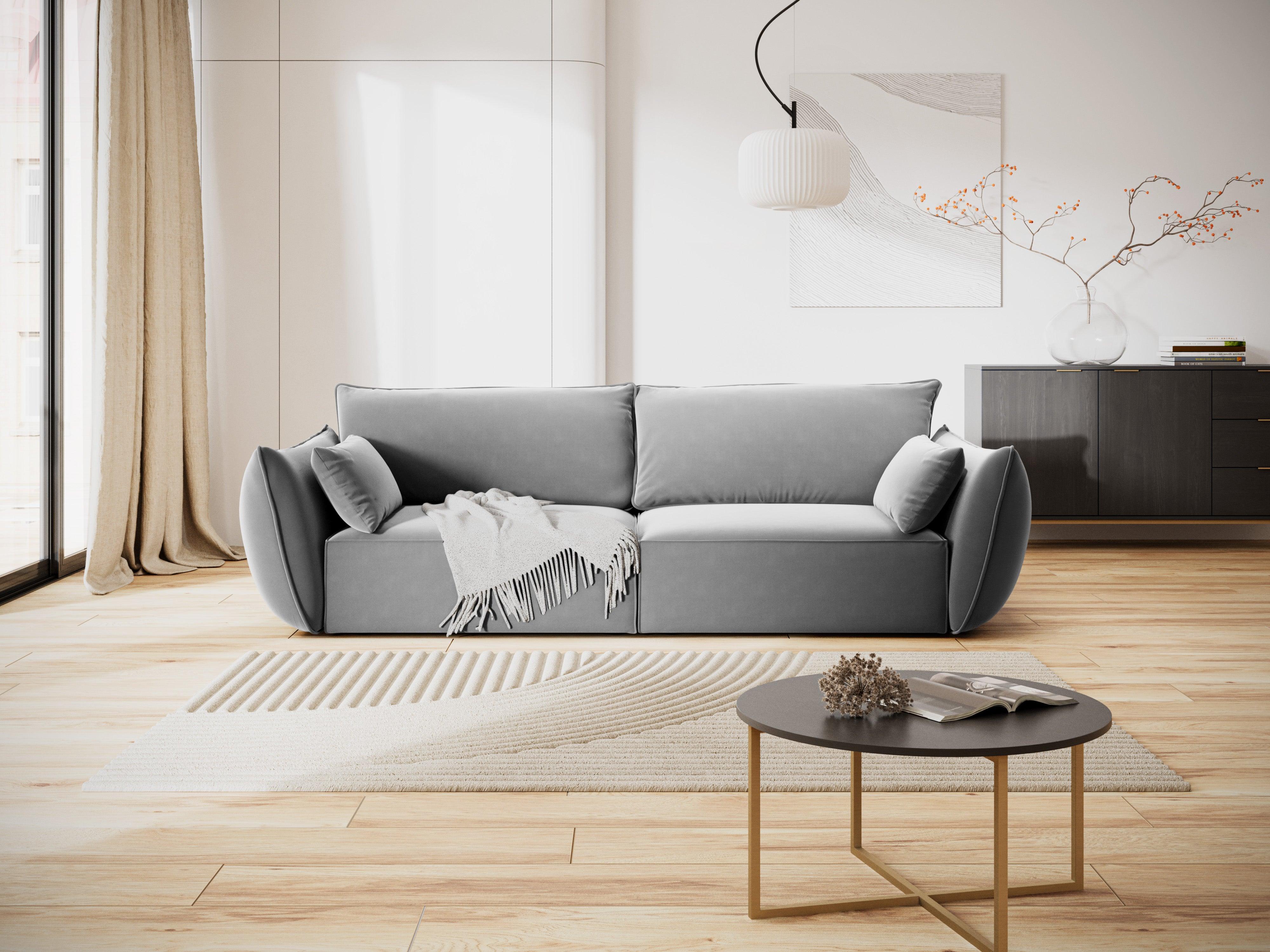 Sofa aksamitna 3-osobowa VANDA szary Mazzini Sofas Eye on Design
