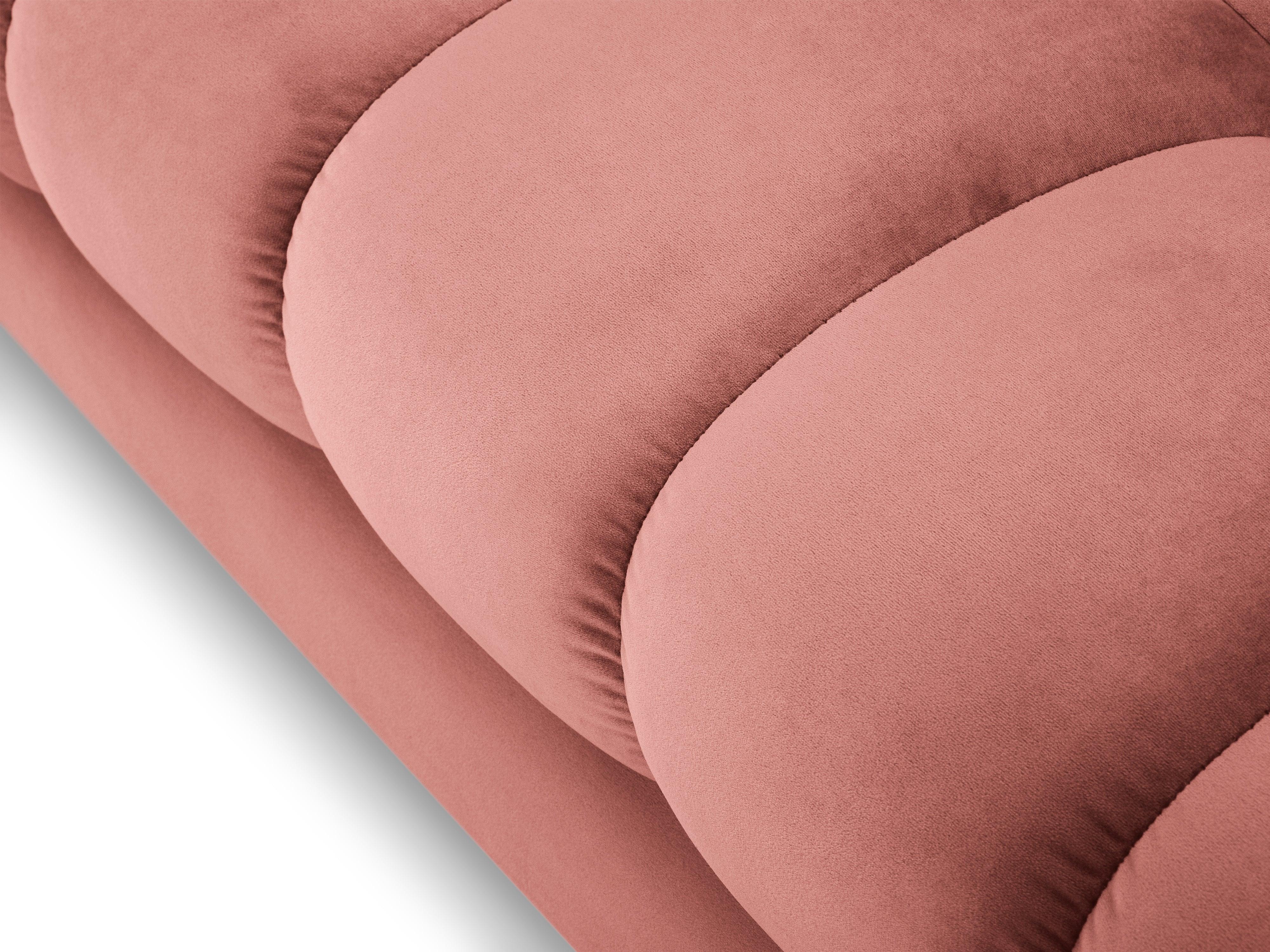 Sofa aksamitna 4-osobowa BALI różowy z czarną podstawą Cosmopolitan Design Eye on Design