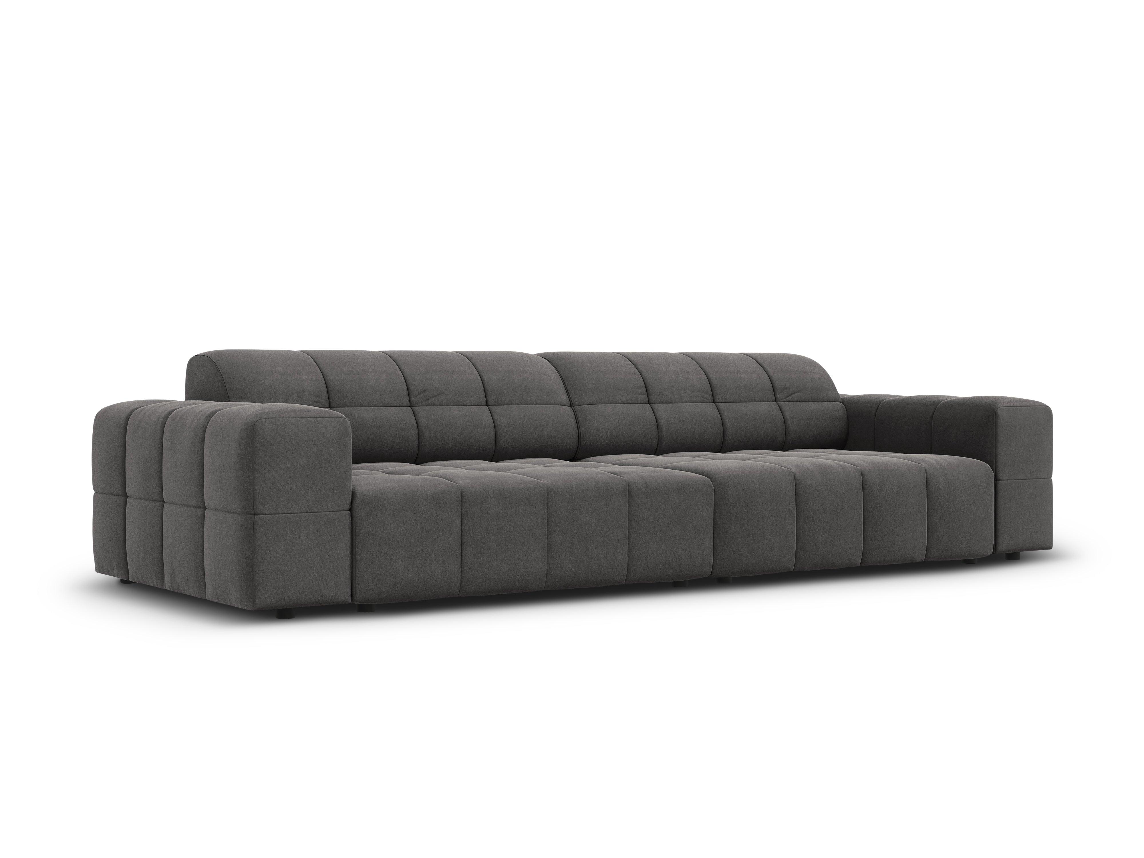 Sofa aksamitna 4-osobowa CHICAGO ciemnoszary Cosmopolitan Design Eye on Design