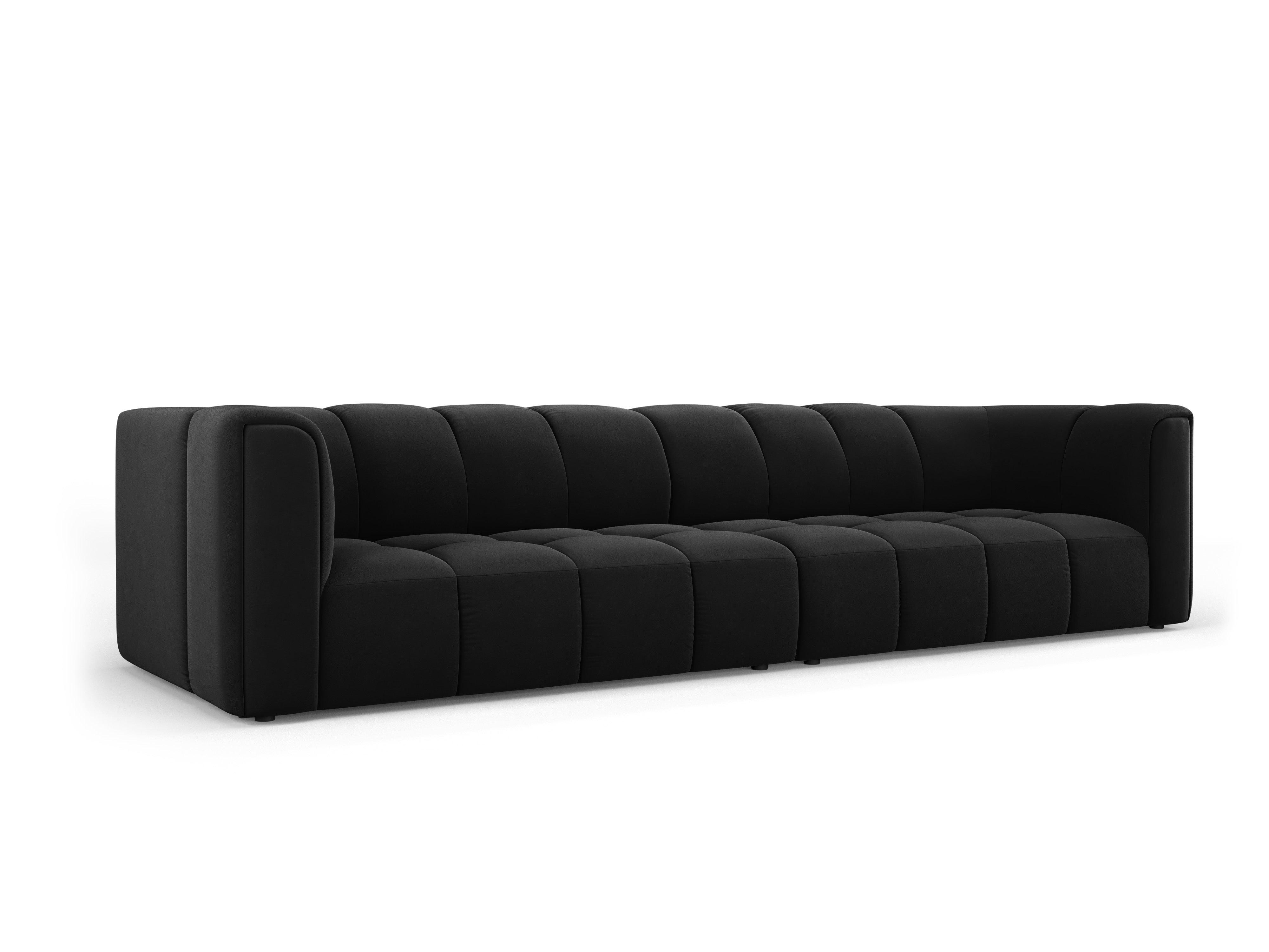 Sofa aksamitna 4-osobowa FRANCESCA czarny Milo Casa Eye on Design