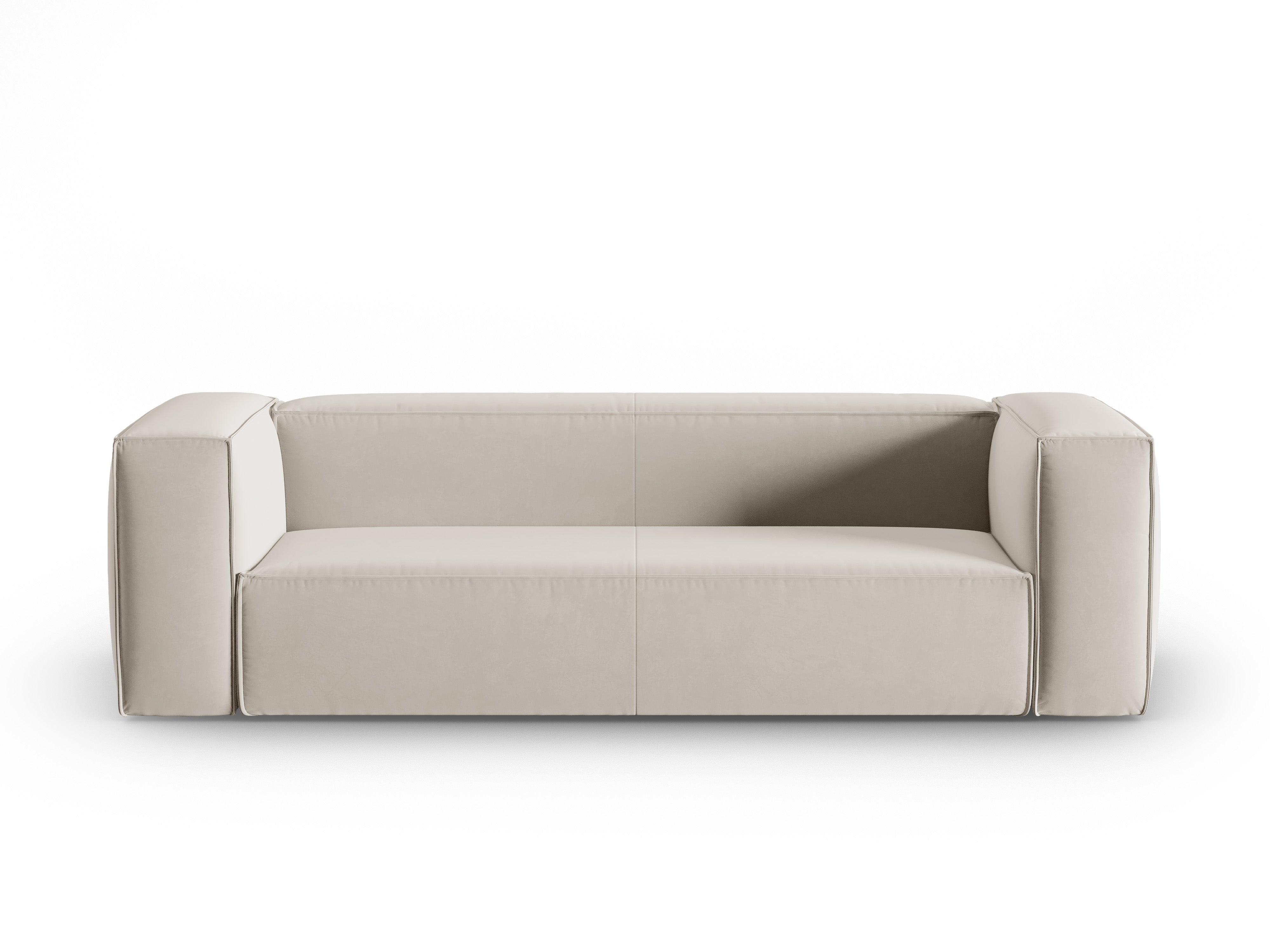 Sofa aksamitna 4-osobowa MACKAY jasnobeżowy Cosmopolitan Design Eye on Design
