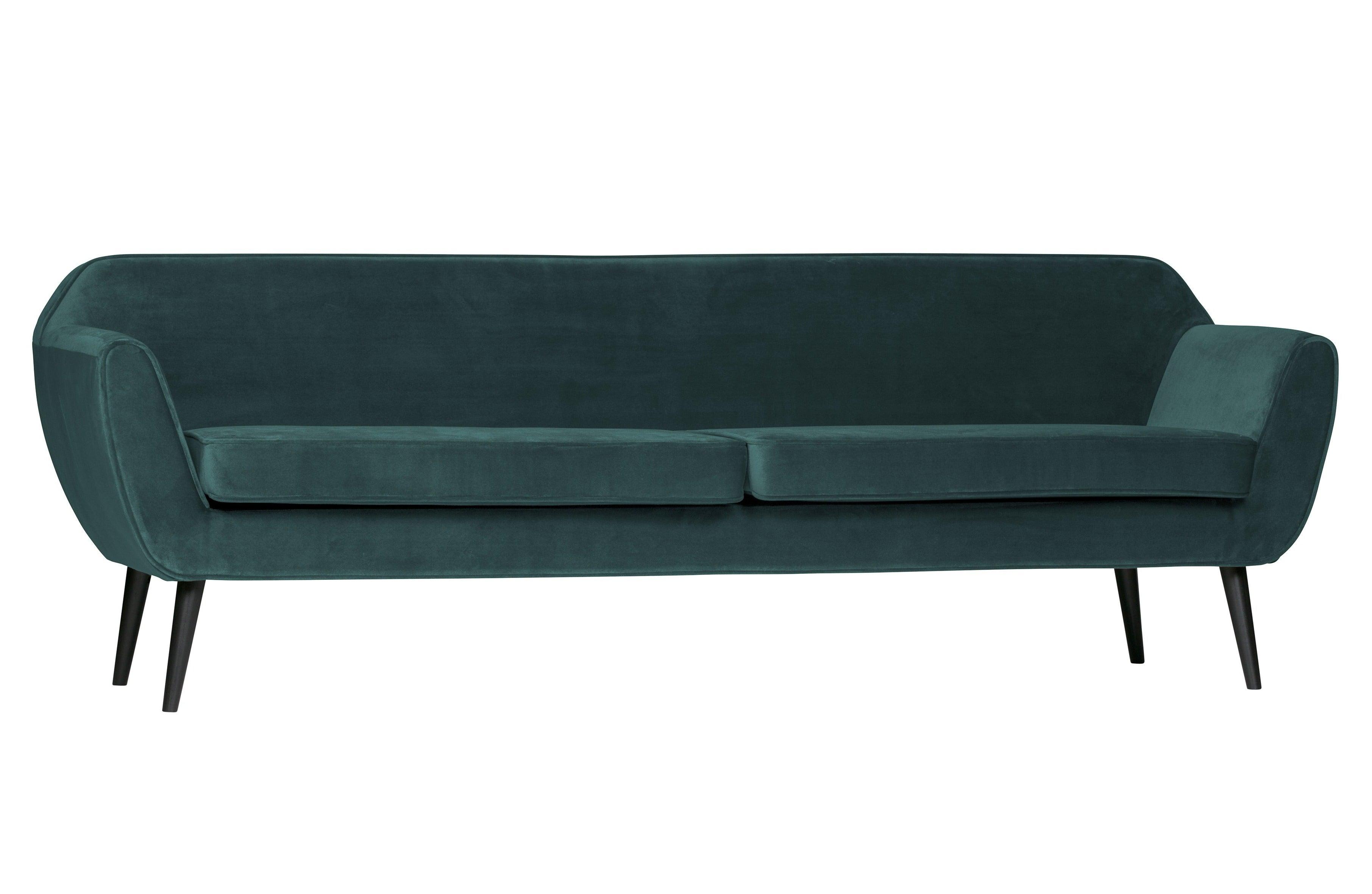Sofa aksamitna 4-osobowa ROCCO morski Woood Eye on Design