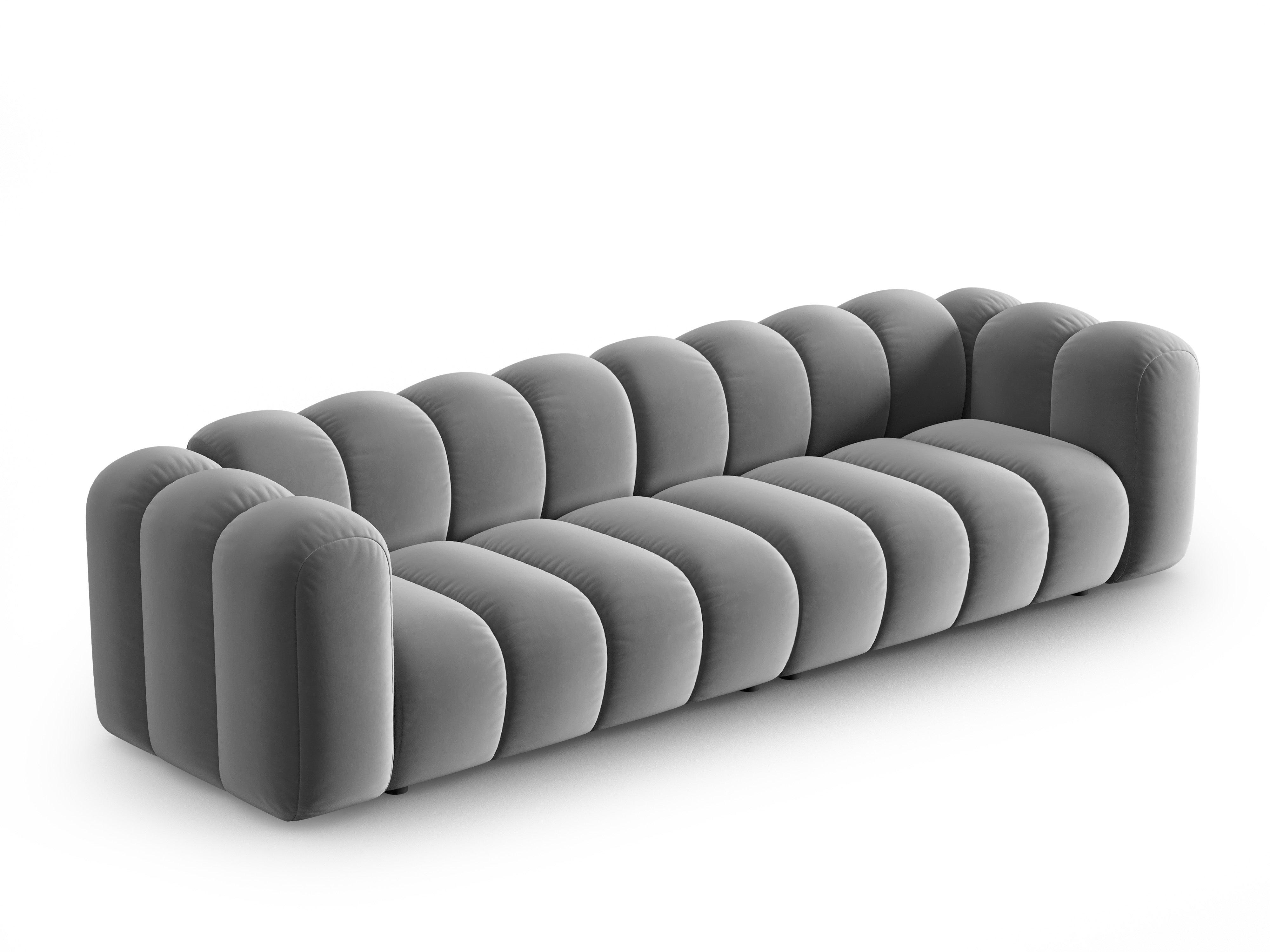 Sofa aksamitna 4-osobowa SKYLER szary Interieurs 86 Eye on Design