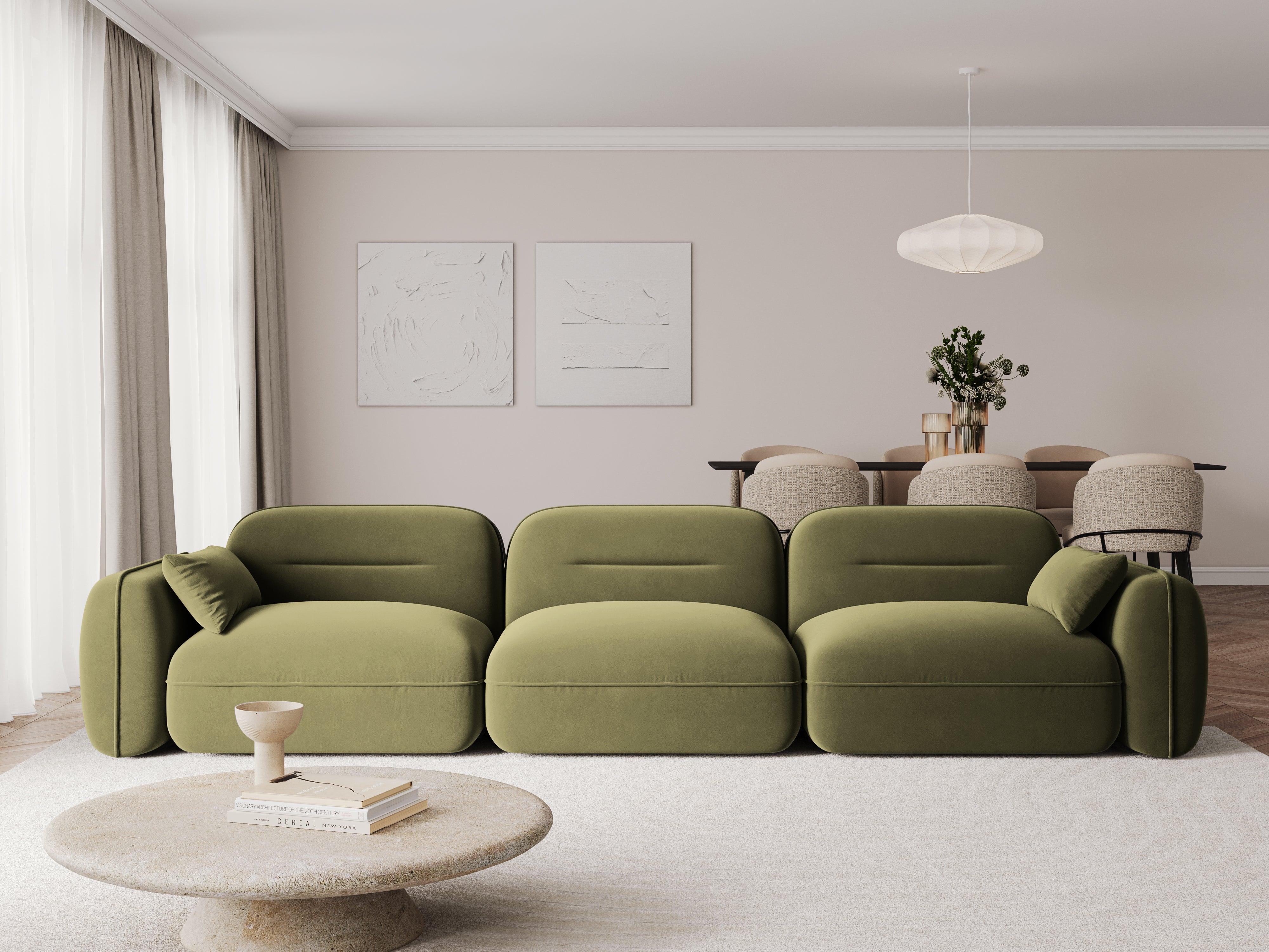 Sofa modułowa aksamitna 4-osobowa SYDNEY jasnozielony Cosmopolitan Design Eye on Design