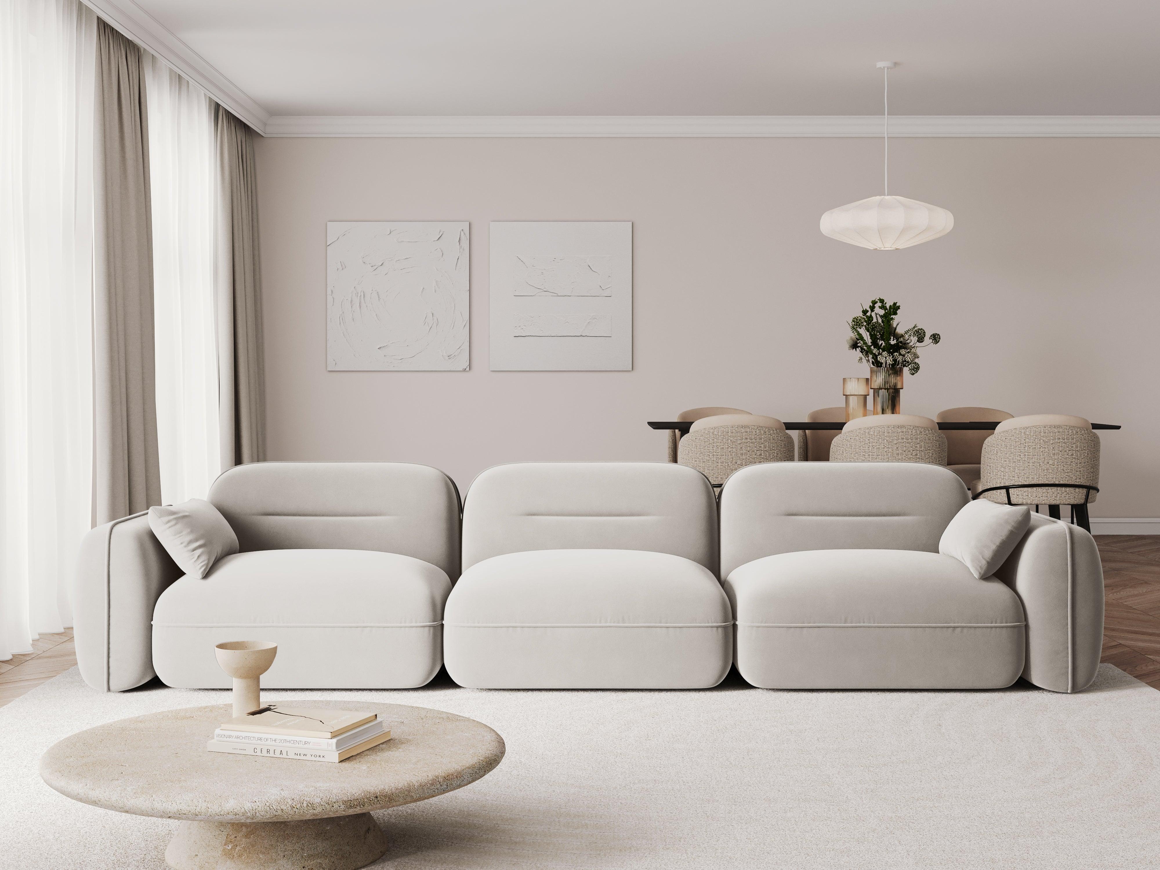 Sofa modułowa aksamitna 4-osobowa SYDNEY kość słoniowa Cosmopolitan Design Eye on Design