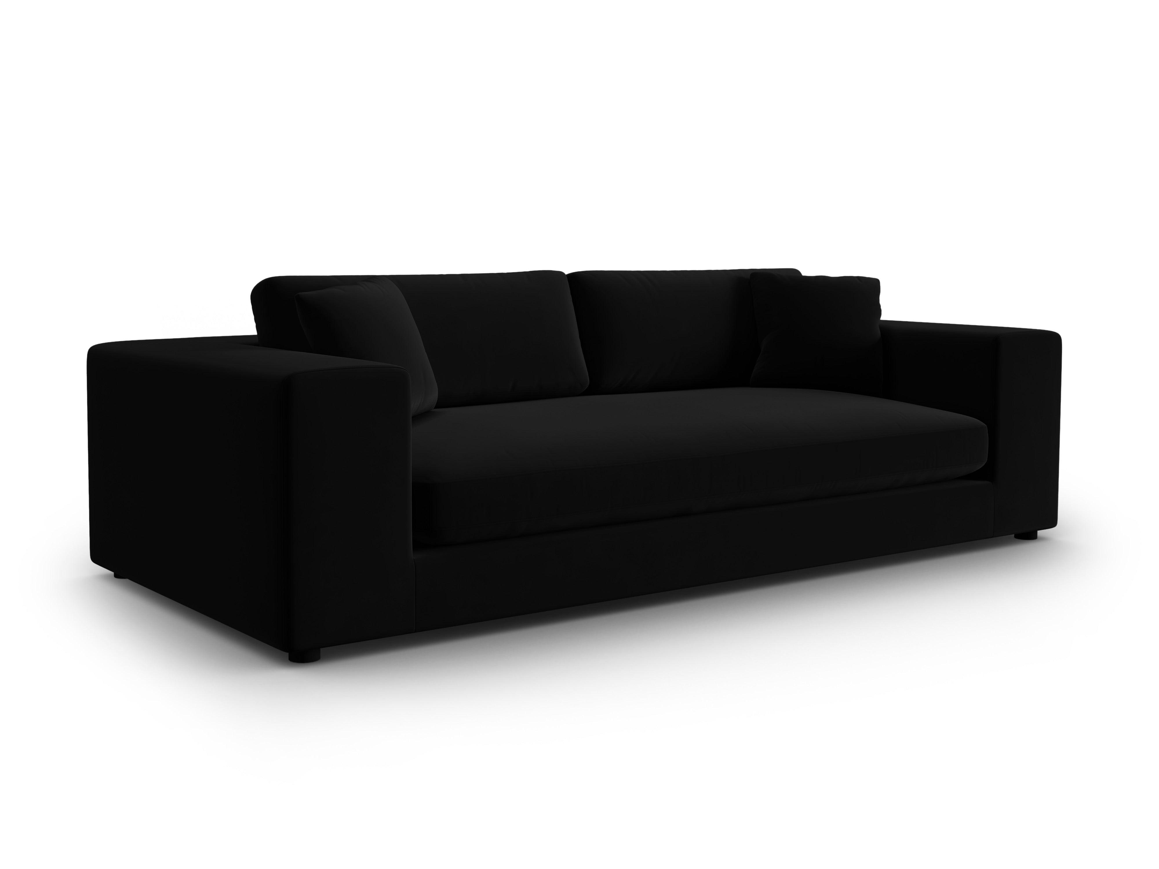 Sofa aksamitna 4-osobowa TENDANCE czarny CXL by Christian Lacroix Eye on Design