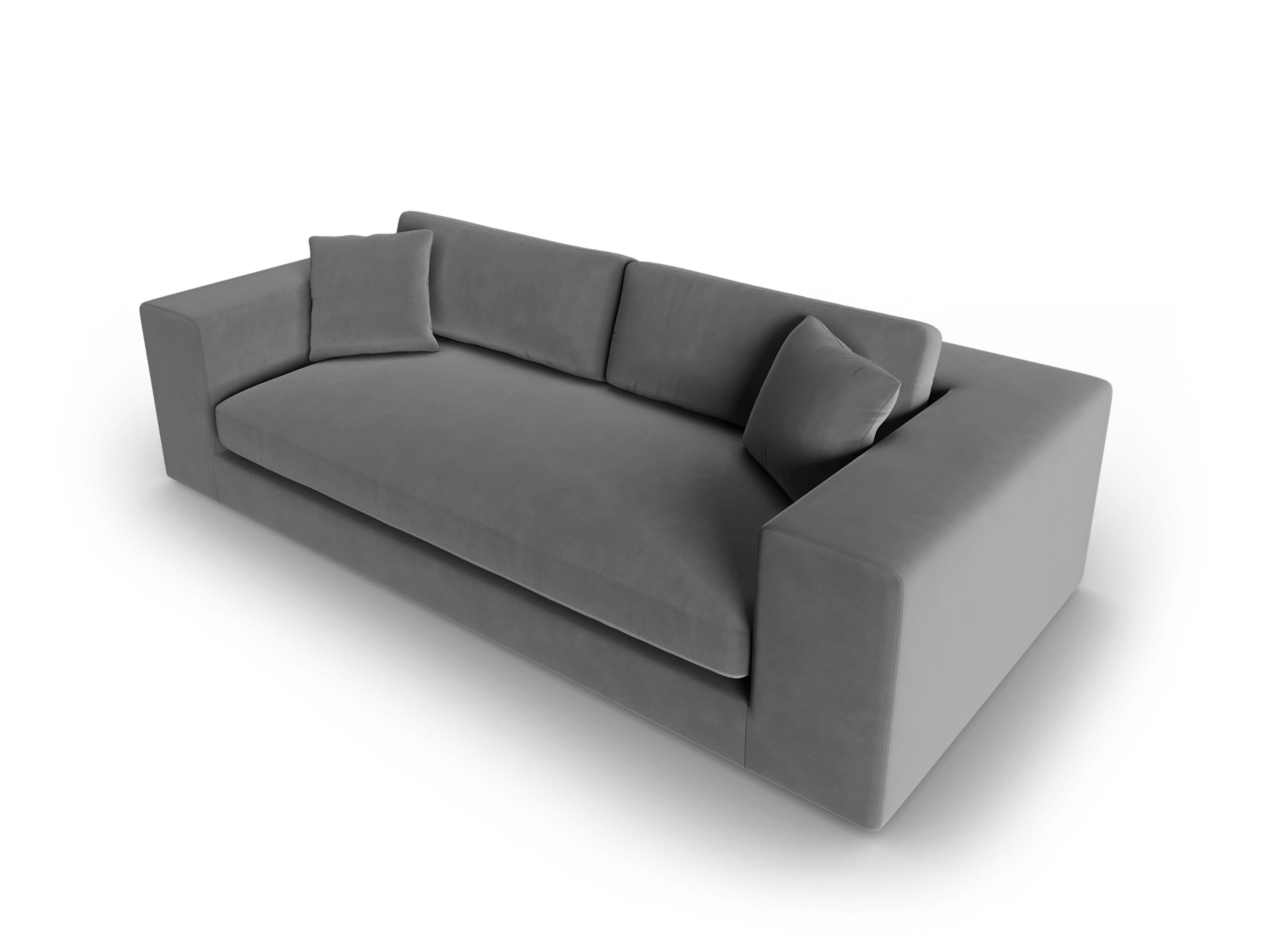 Sofa aksamitna 4-osobowa TENDANCE szary CXL by Christian Lacroix Eye on Design