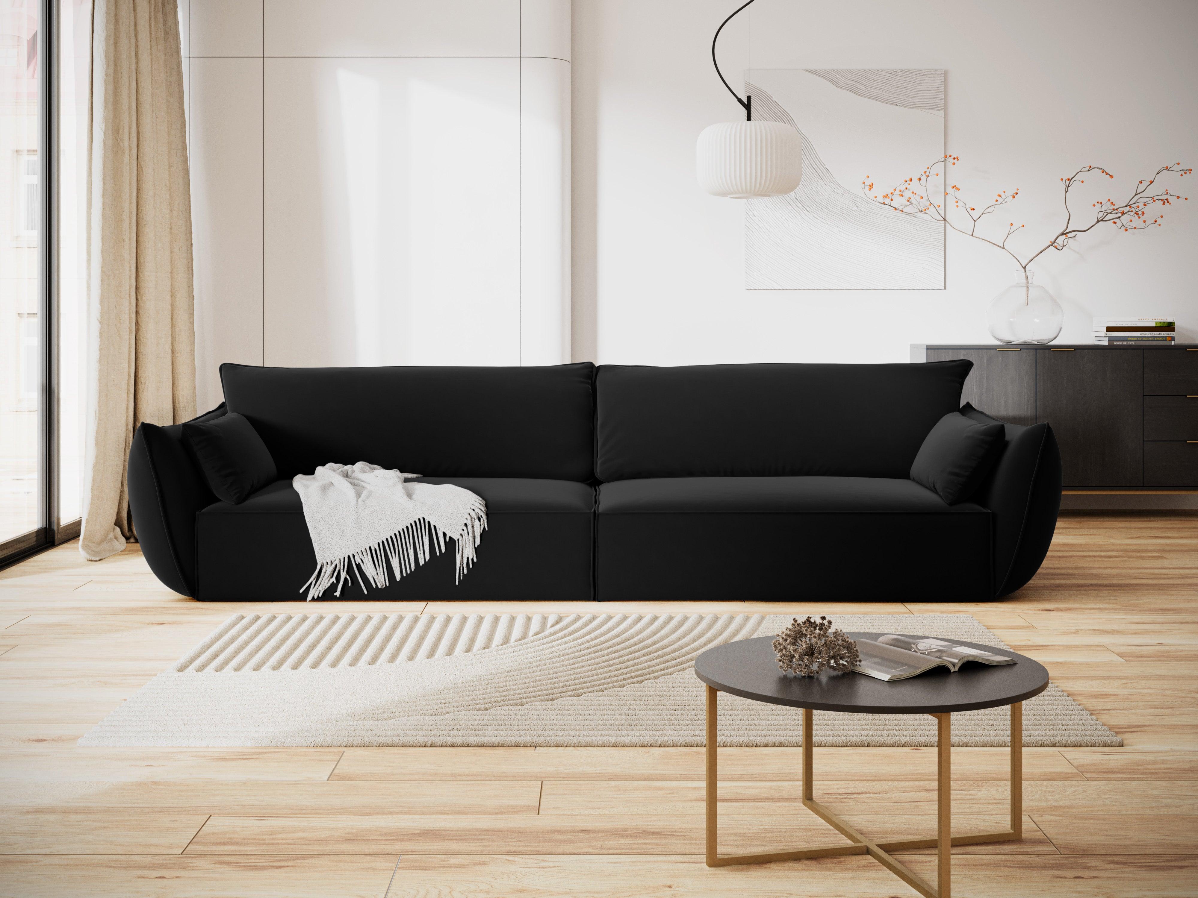 Sofa aksamitna 4-osobowa VANDA czarny Mazzini Sofas Eye on Design