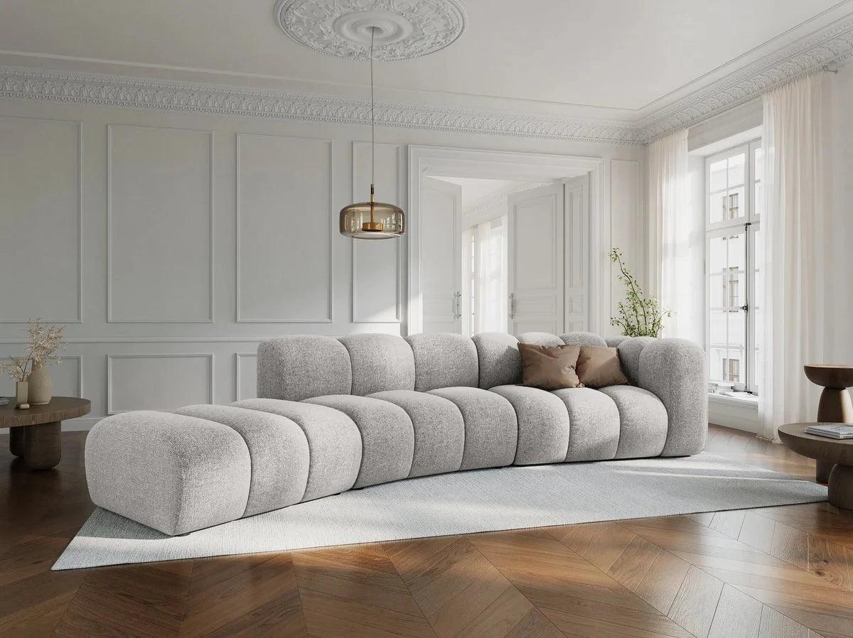 Sofa aksamitna 5-osobowa lewostronna SKYLER beżowy Interieurs 86 Eye on Design