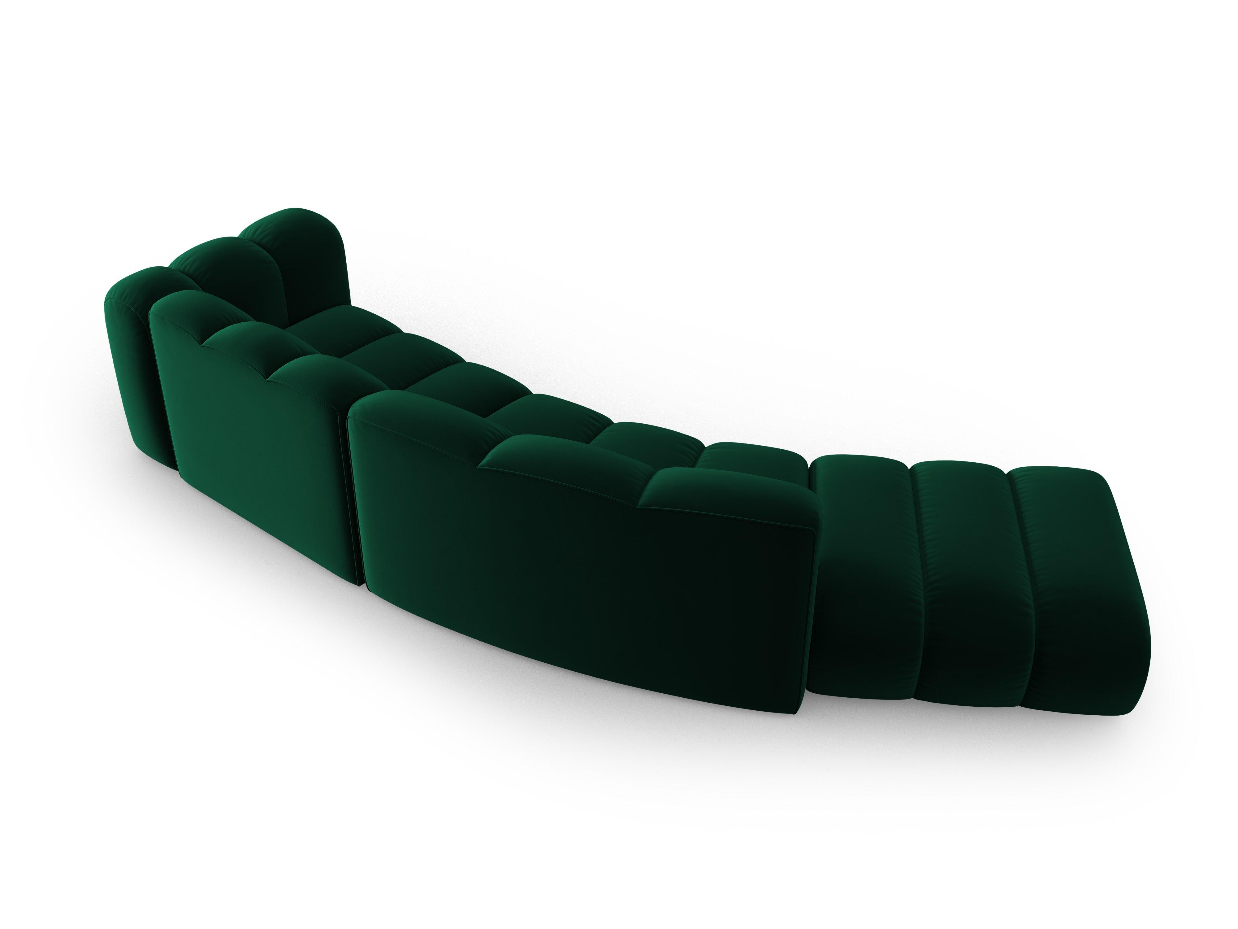 Sofa aksamitna 5-osobowa lewostronna SKYLER butelkowy zielony Interieurs 86 Eye on Design