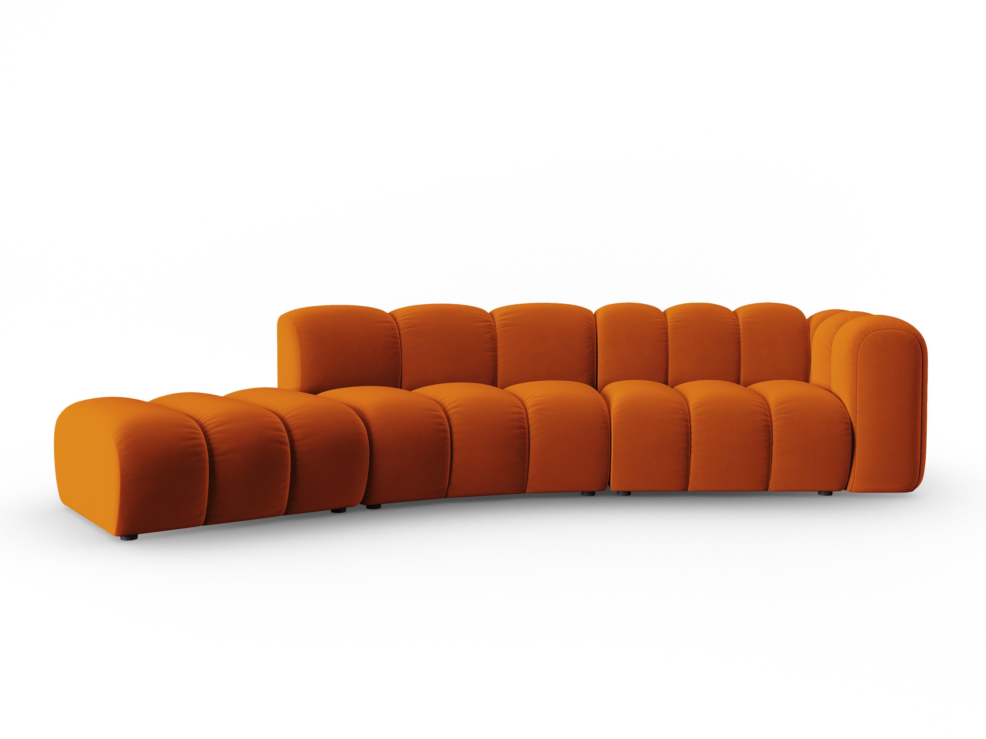 Sofa aksamitna 5-osobowa lewostronna SKYLER ceglany Interieurs 86 Eye on Design