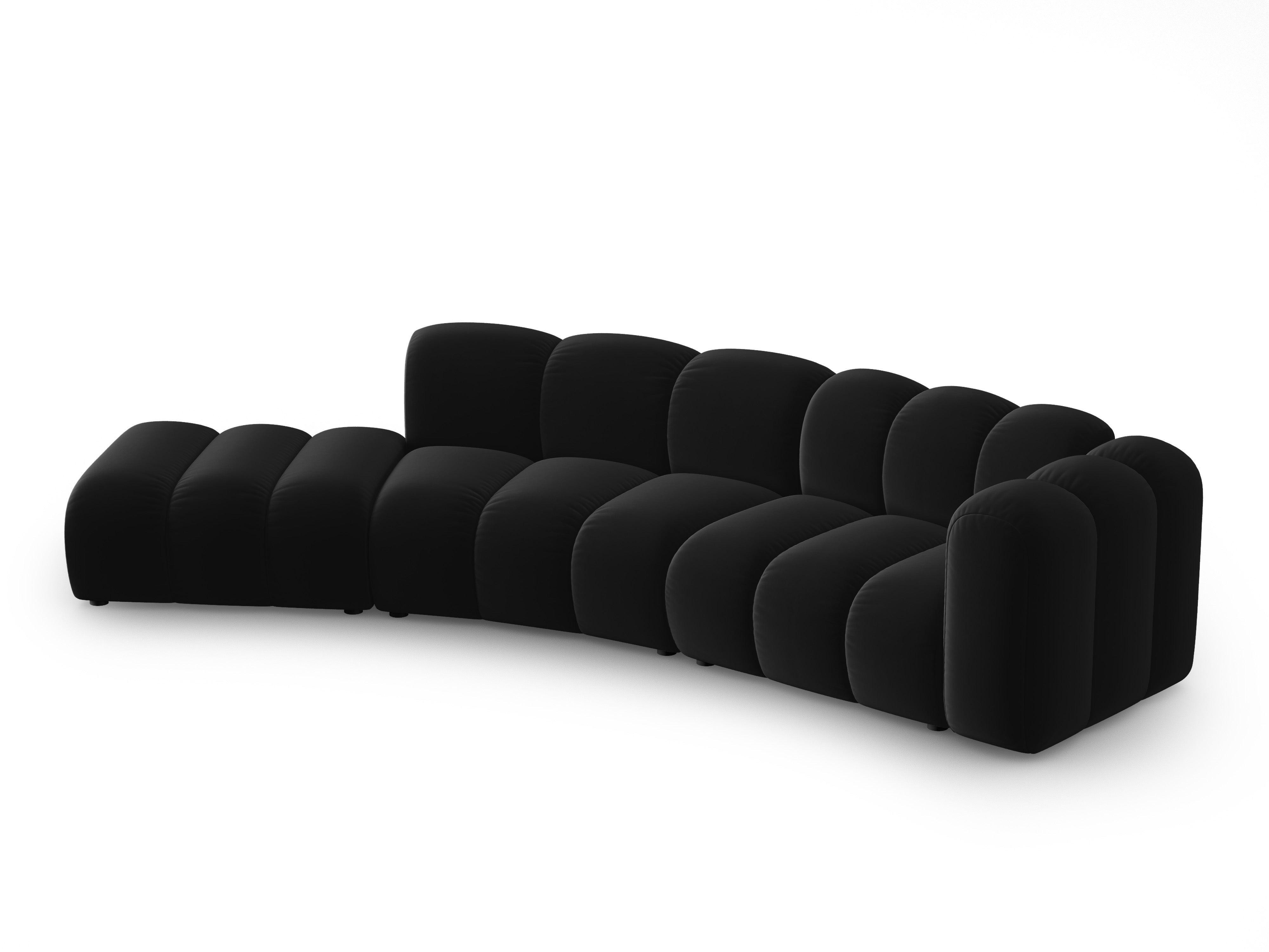 Sofa aksamitna 5-osobowa lewostronna SKYLER czarny Interieurs 86 Eye on Design