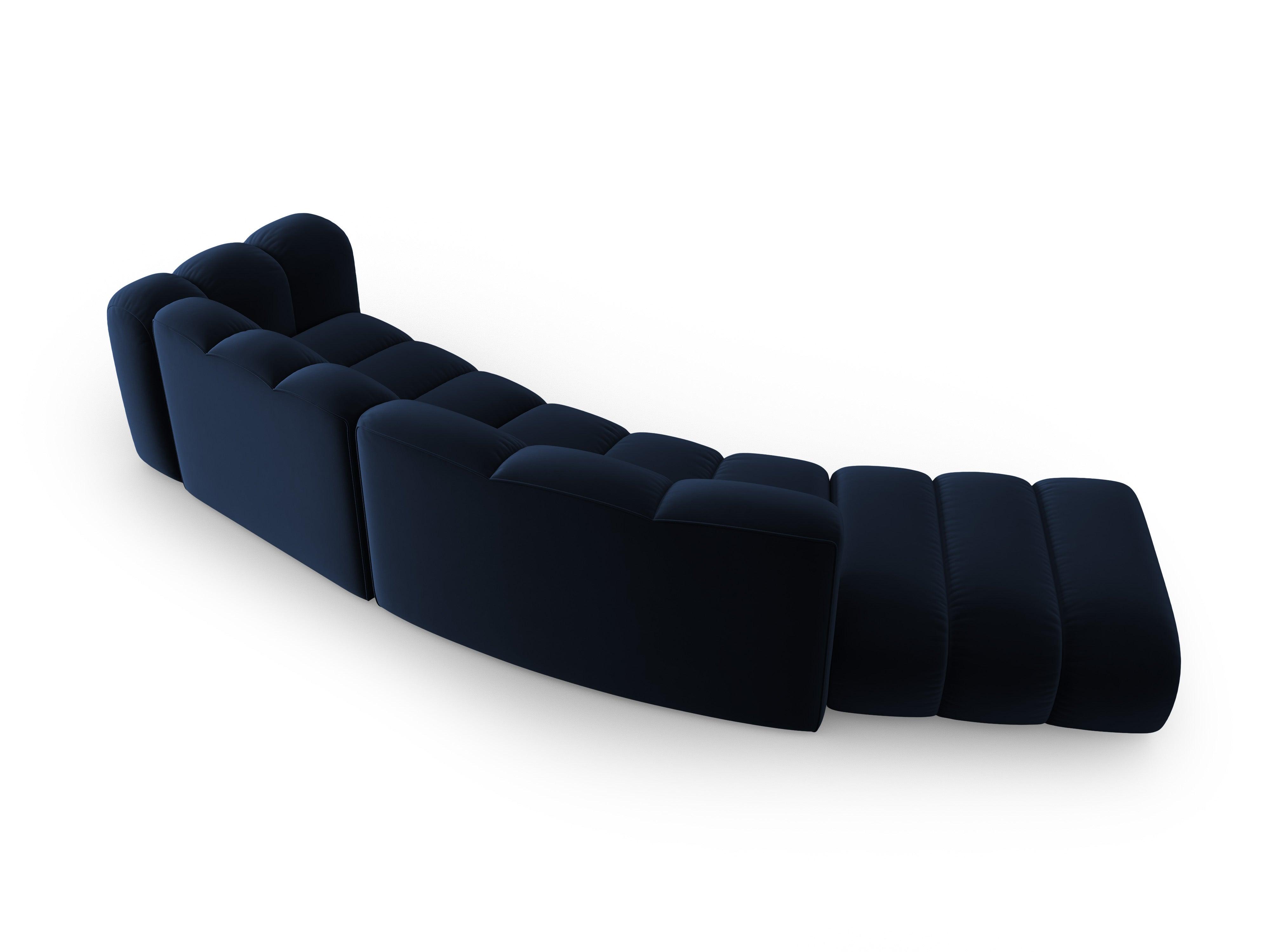 Sofa aksamitna 5-osobowa lewostronna SKYLER granatowy Interieurs 86 Eye on Design