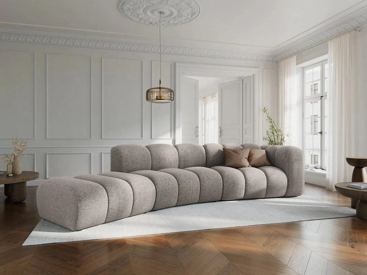 Sofa aksamitna 5-osobowa lewostronna SKYLER koralowy Interieurs 86 Eye on Design
