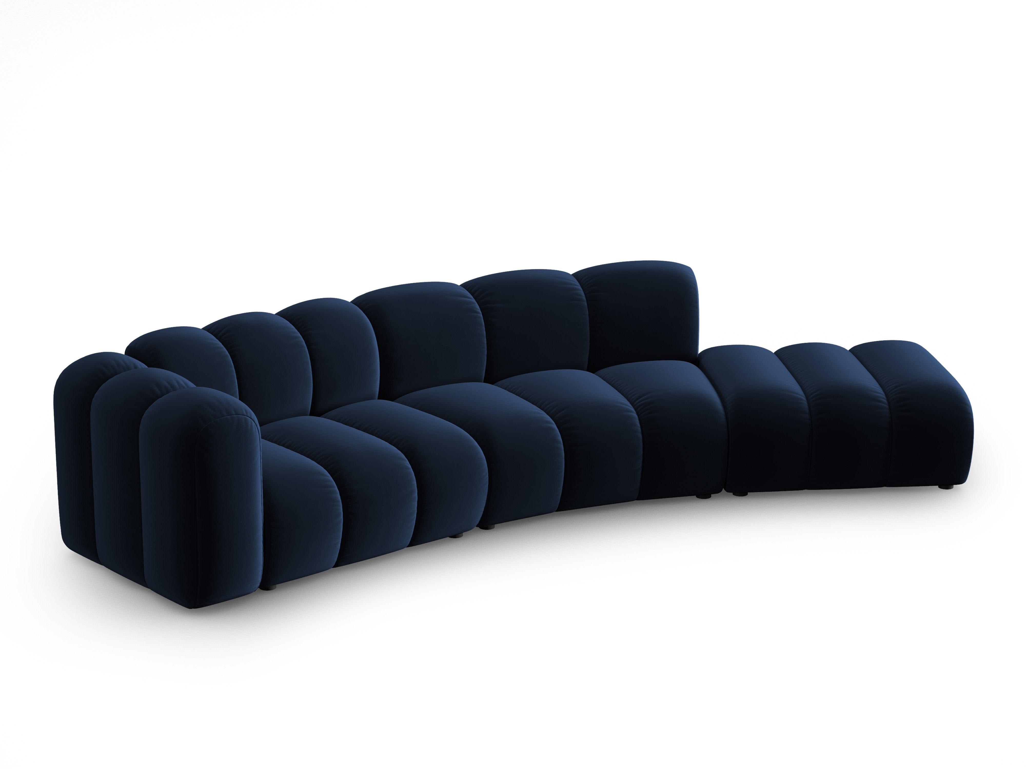 Sofa aksamitna 5-osobowa prawostronna SKYLER granatowy Interieurs 86 Eye on Design