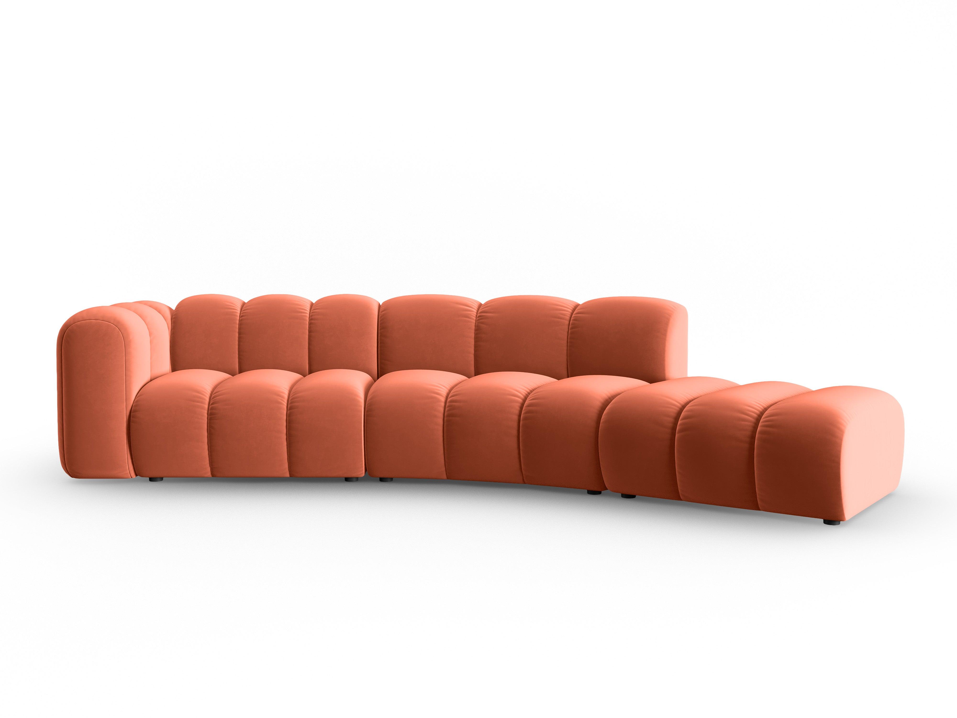 Sofa aksamitna 5-osobowa prawostronna SKYLER koralowy Interieurs 86 Eye on Design