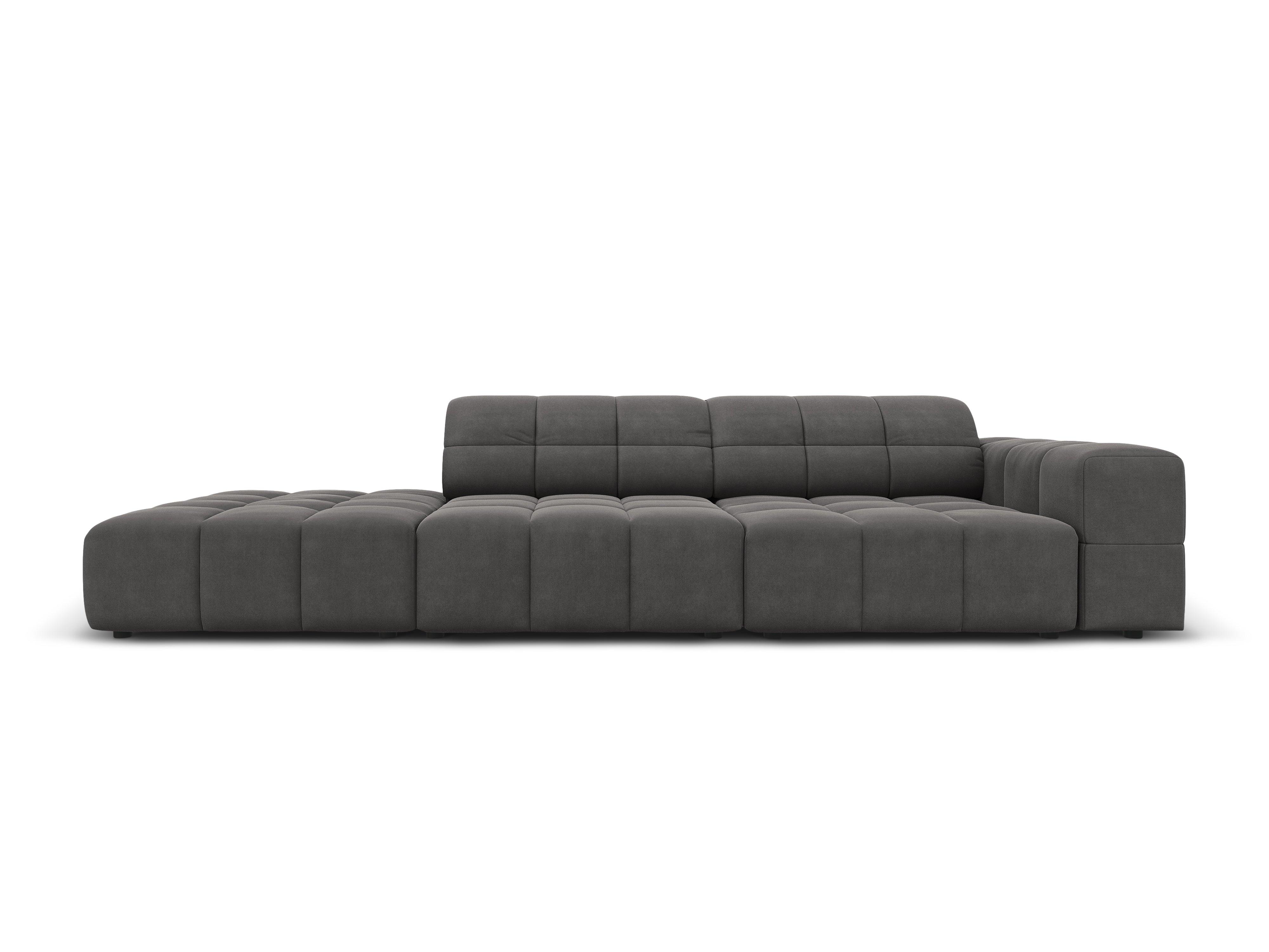 Sofa aksamitna lewostronna 3-osobowa CHICAGO ciemnoszary Cosmopolitan Design Eye on Design